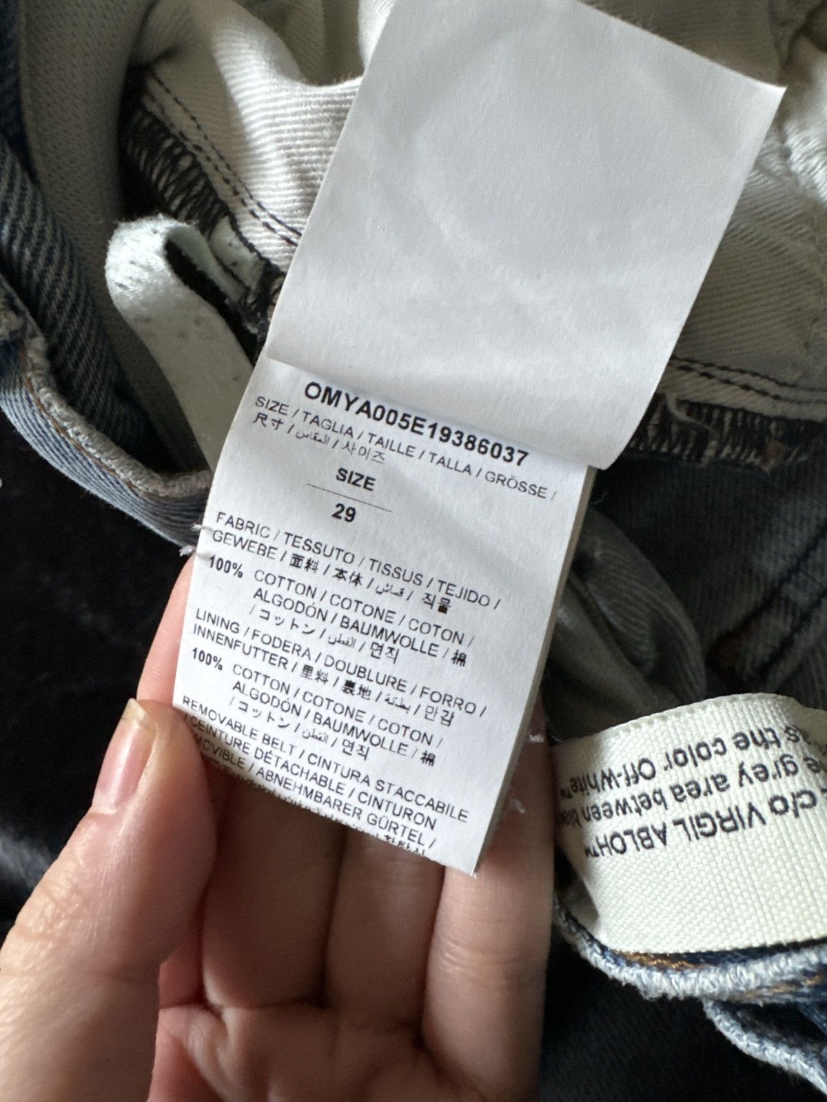 Off-White × Virgil Abloh Off-White Slim Low Crotch Graffiti Jeans - No Belt Size 29" - 8 Thumbnail