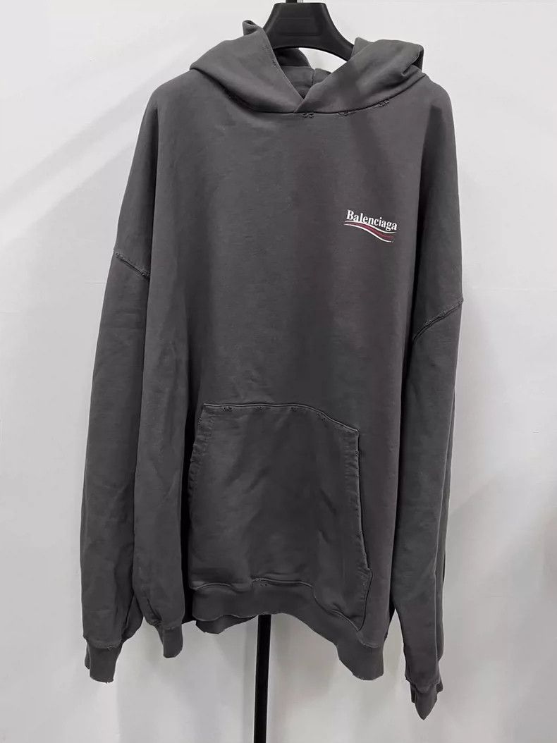 Balenciaga Logo Print Hooded Sweatshirt - dmc