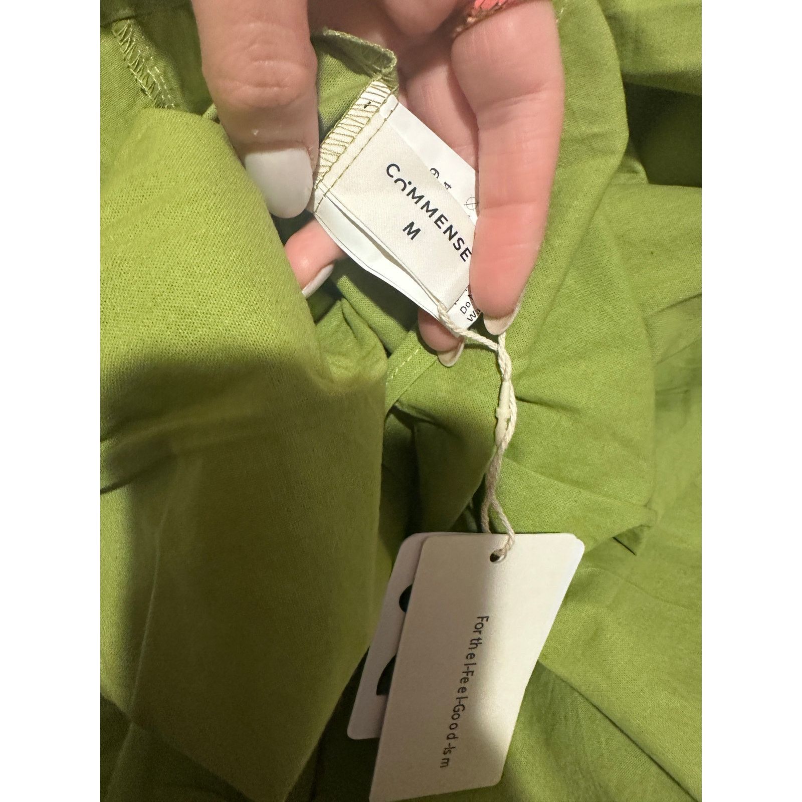 Other Commense Green Cotton Sleeveless Pockets Cutout Long Dress Size M / US 6-8 / IT 42-44 - 4 Thumbnail