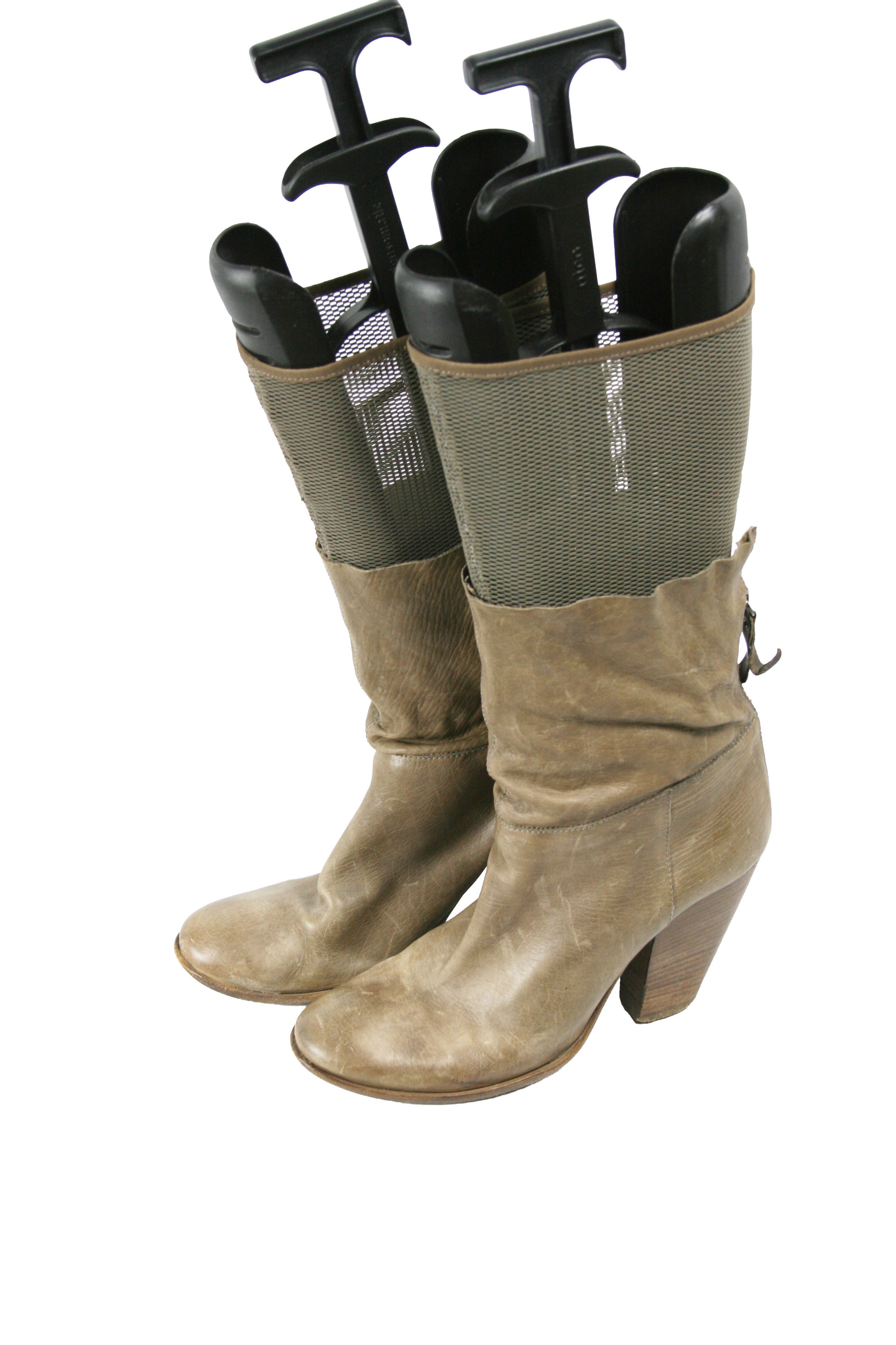 VIC MATI Cowboy Mid Mesh Leather Y2K Boots Size US 8.5 / IT 38.5 - 3 Thumbnail