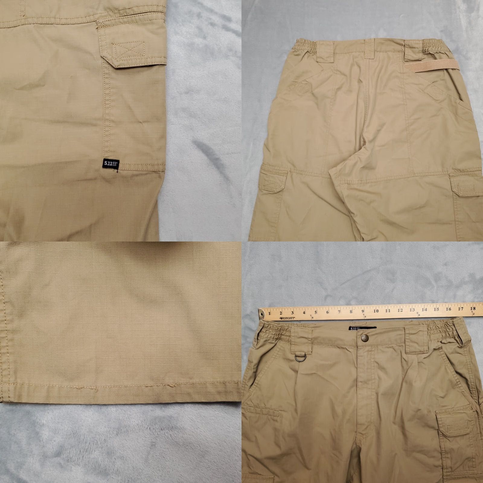Vintage 5.11 Tactical Pants Men 36x34 Khaki Ripstop Cargo Flat Front Outdoor Utility Shirts? Size US 36 / EU 52 - 8 Thumbnail
