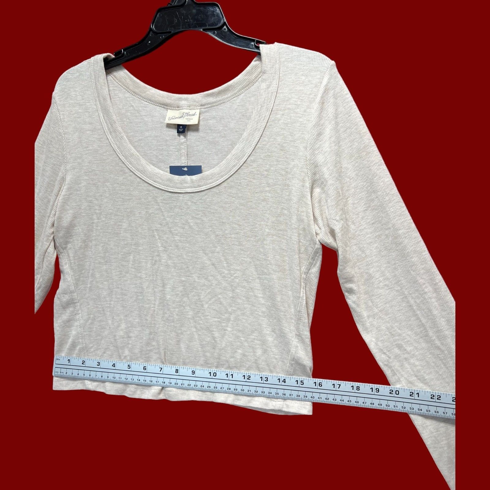 Other Universal Thread - Women's Ribbed Long Sleeve Scoopneck T-Sh Size XL / US 12-14 / IT 48-50 - 6 Thumbnail