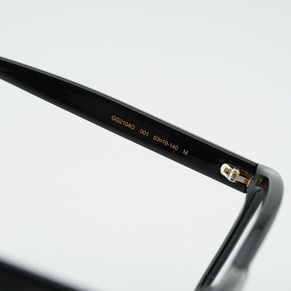 Gucci Gucci GG2104O 001 Eyeglasses Shiny Black 53mm Square Frame Size ONE SIZE - 6 Thumbnail