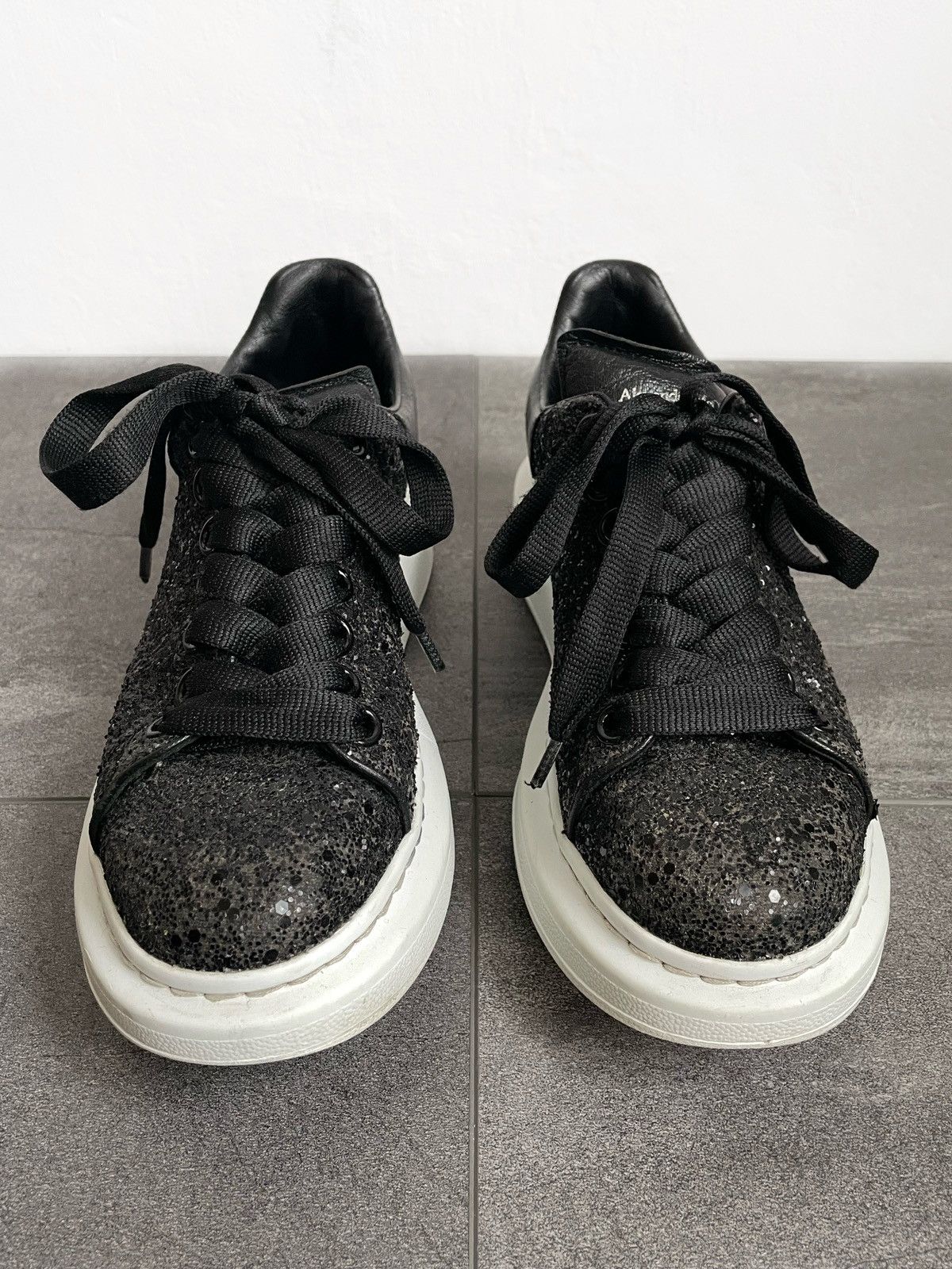 Alexander McQueen Alexander McQueen Black Oversized Glitter Women’s Sneakers Size US 6 / IT 36 - 3 Thumbnail
