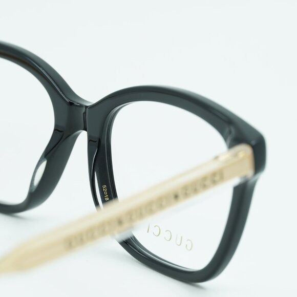 Gucci Gucci GG0566ON 001 Eyeglasses Black 52mm Square Frame Size ONE SIZE - 9 Thumbnail