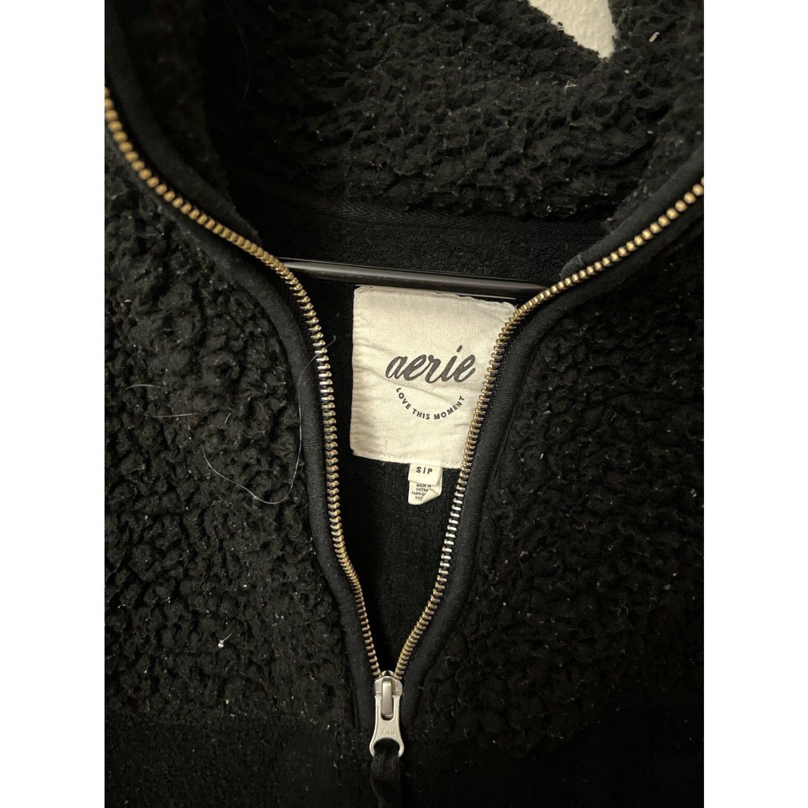 Vintage Aerie Sweater Shirt Women’s Small Black 1/4 Zip Oversized Pullover Cozy Fleece Knit Classic Relaxed Size S / US 4 / IT 40 - 2 Thumbnail