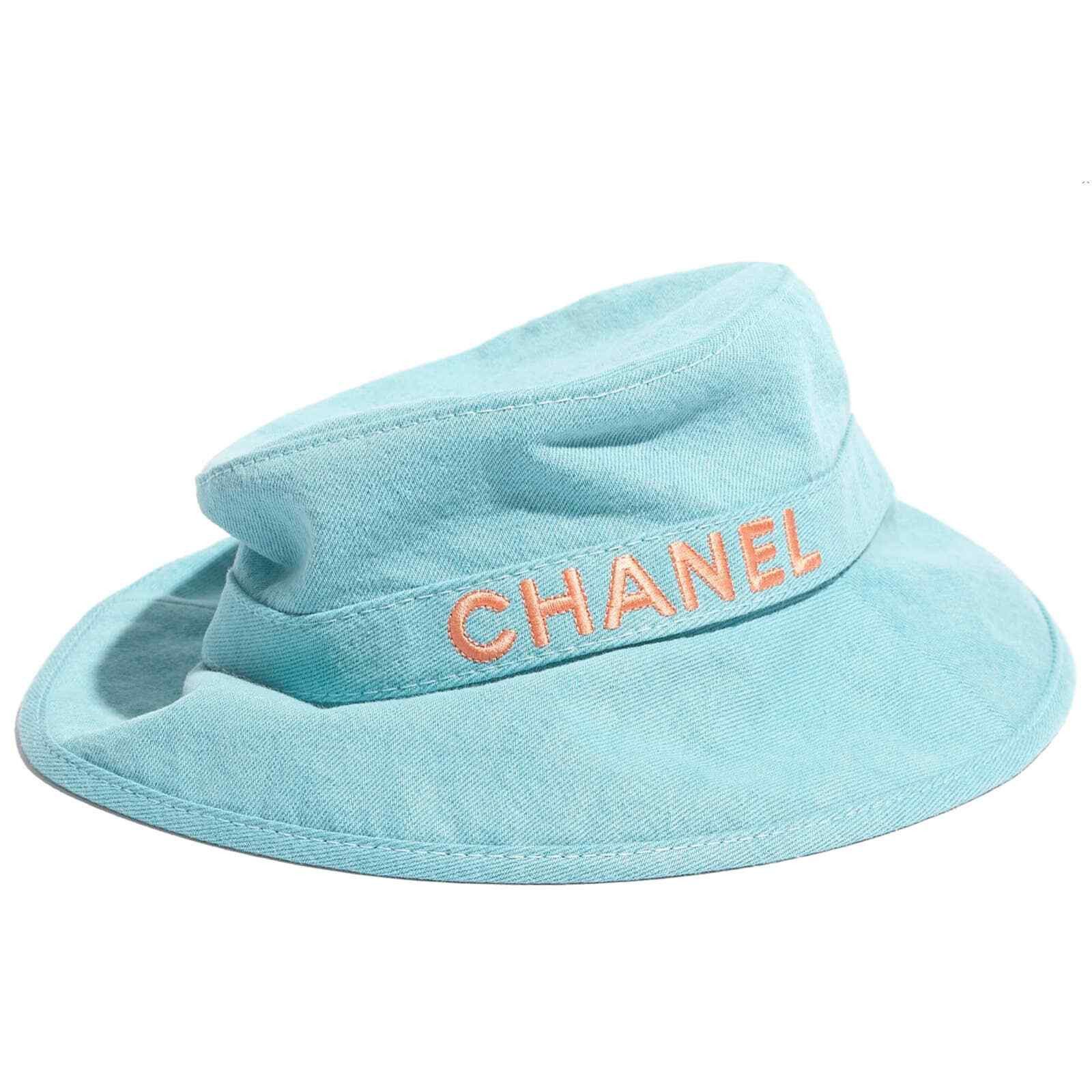 Chanel Chanel CC Logo Denim Cotton Cloche Sun Bucket Hat M Medium Size ONE SIZE - 3 Thumbnail