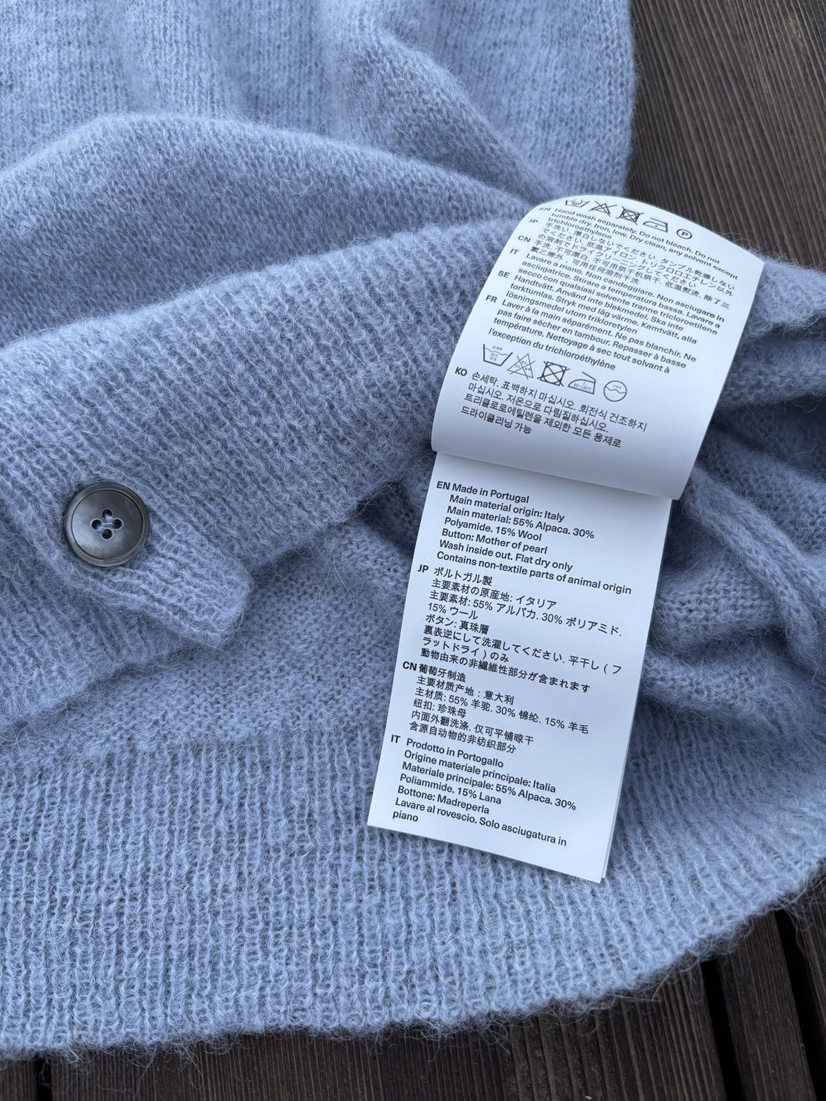 Our Legacy Our Legacy Evening Polo Livid Blue Fuzzy Alpaca Size US L / EU 52-54 / 3 - 12 Thumbnail