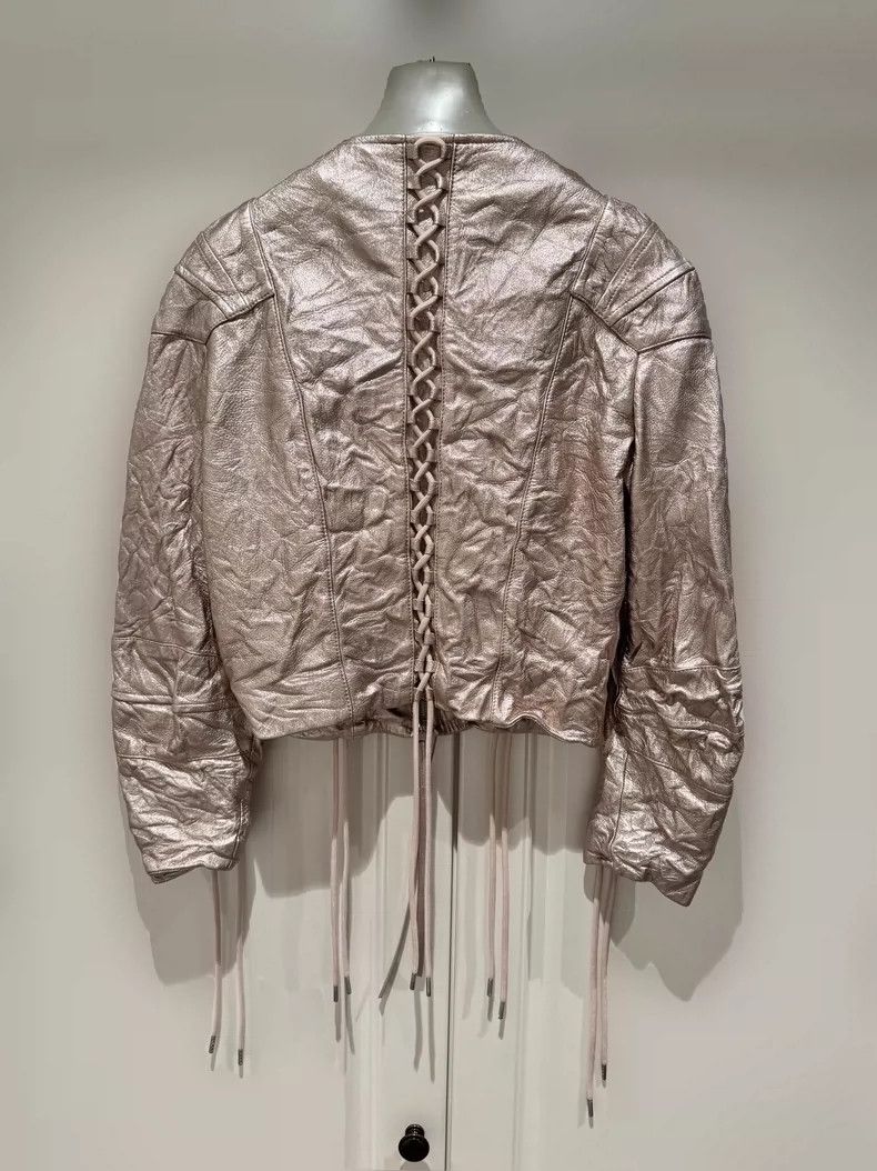 Alexander McQueen Alexander McQUEEN Metallic strap leather jacket 2504-Nextar Size XS / US 0-2 / IT 36-38 - 2 Thumbnail