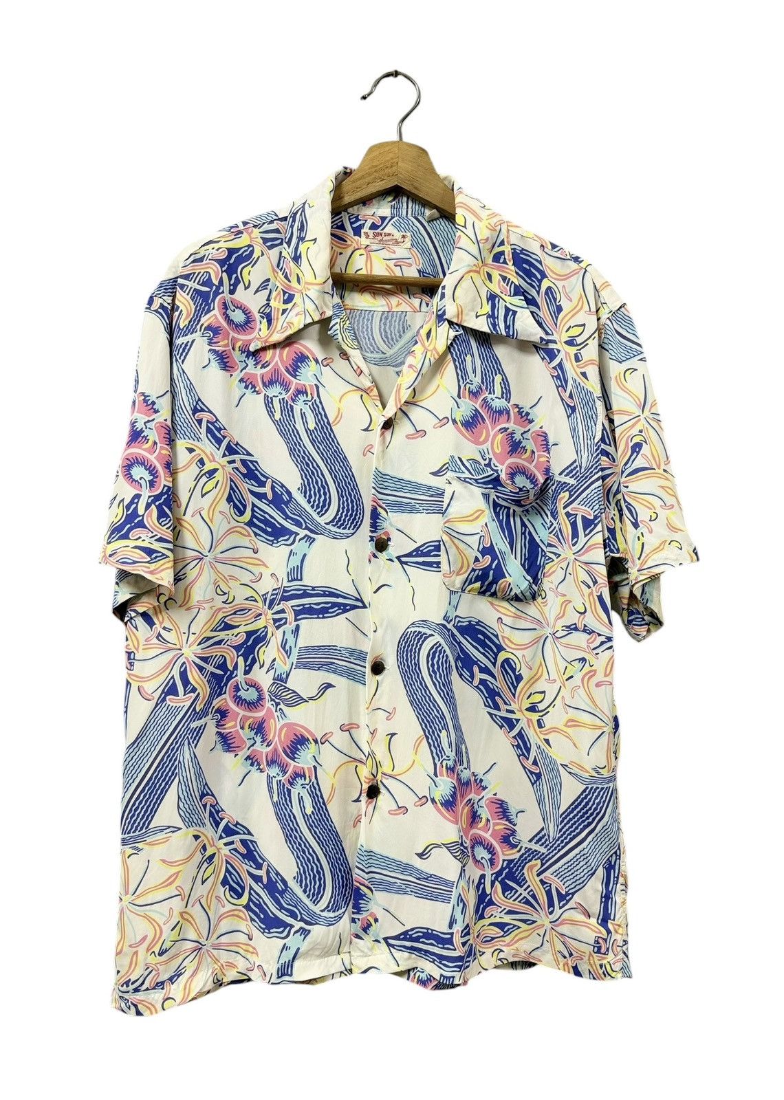 Sun Surf Vtg🔥90’s Sunsurf Camp Collar Hawaii Tranditional Japanese Size US L / EU 52-54 / 3 - 3 Thumbnail