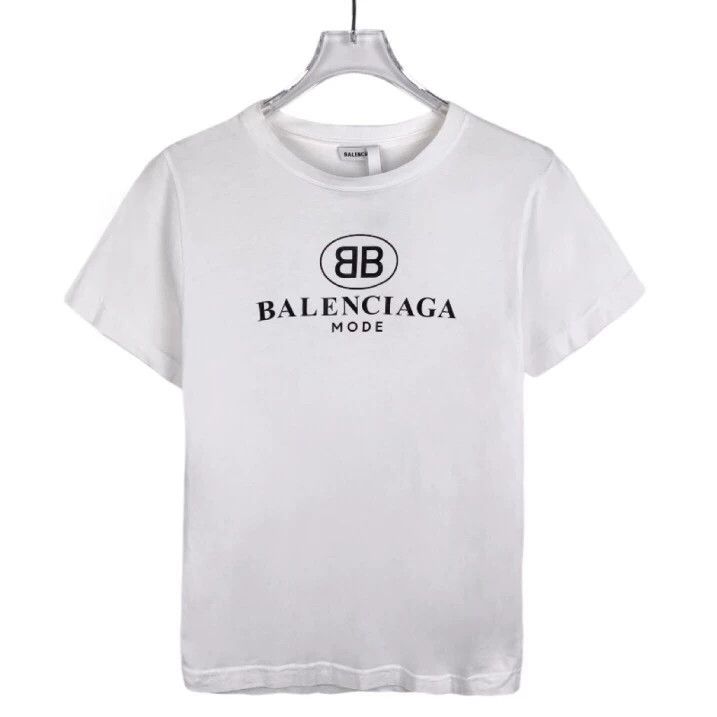 Balenciaga Balenciaga Logo monogrammed crewneck white cotton short sl Size US S / EU 44-46 / 1 - 1 Thumbnail