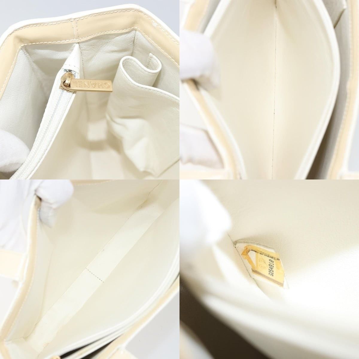 Chanel Chanel Tote Bag Patent Leather Beige Gold CC Size ONE SIZE - 7 Thumbnail