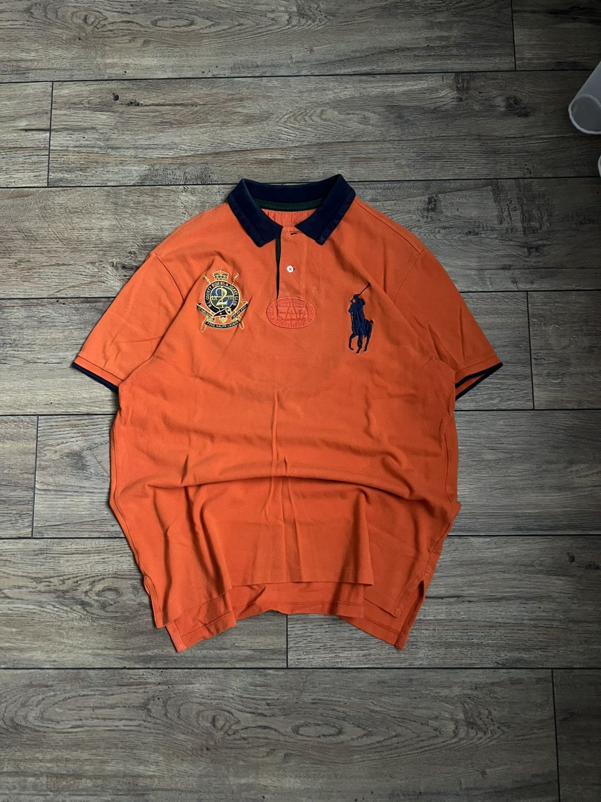 Polo Ralph Lauren Vintage Polo Ralph Lauren Orange Big Logo Rugby Size US L / EU 52-54 / 3 - 1 Thumbnail