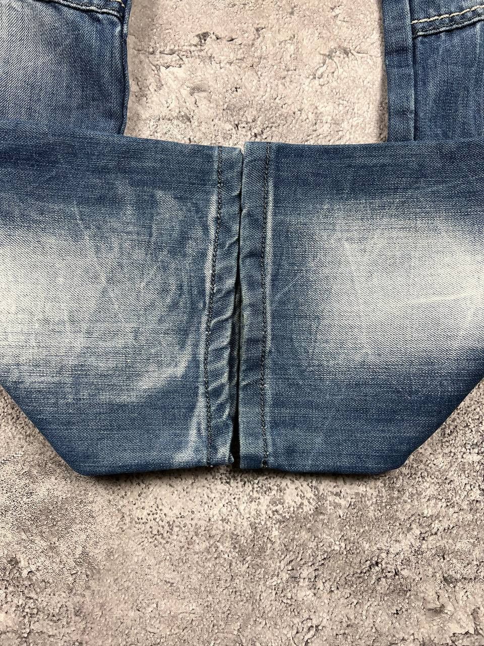 Vintage Kosmo Lupo Belted Denim Jeans Rare Big Logo Y2K Avant Garde Size US 31 - 13 Thumbnail
