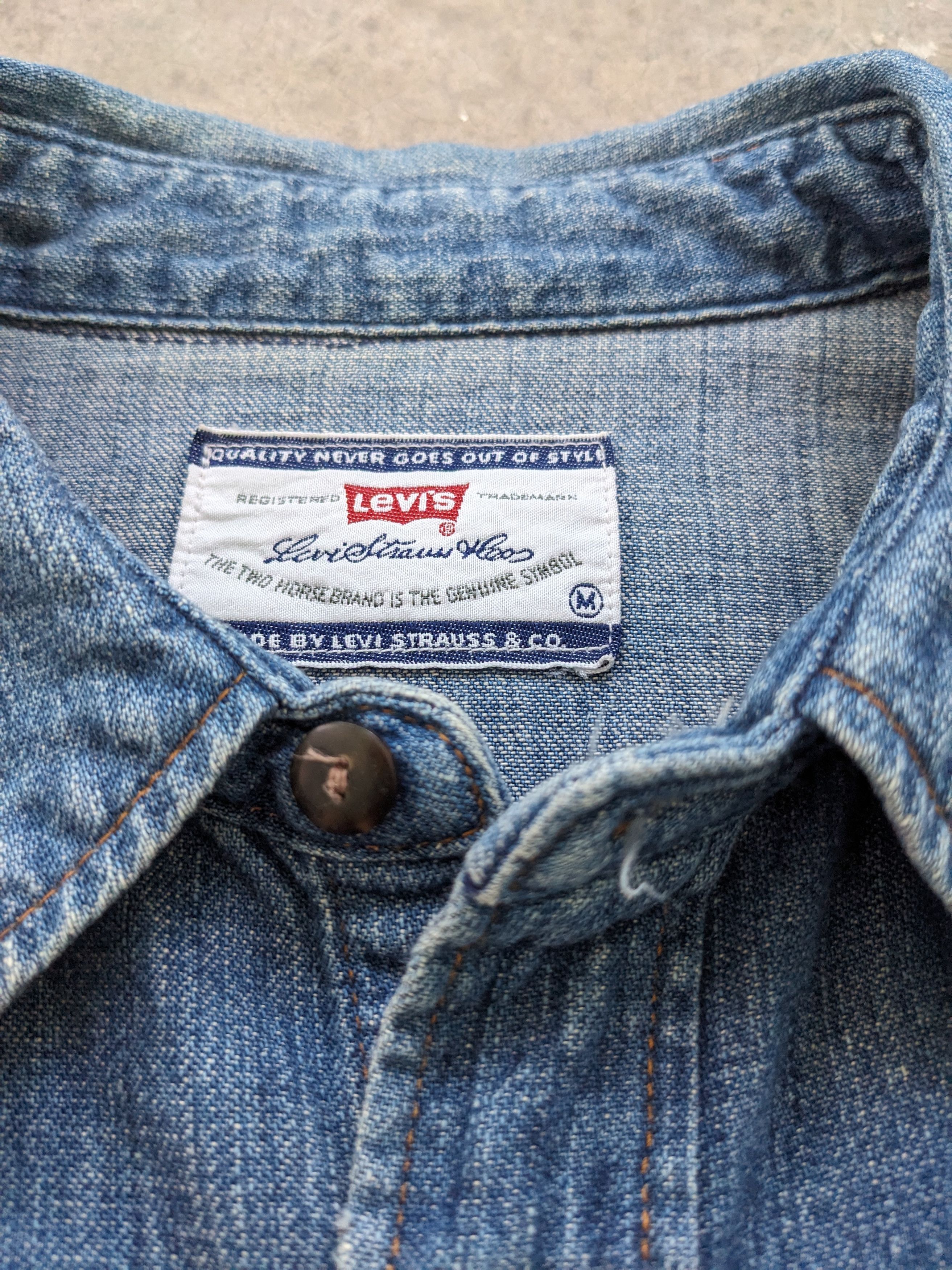 Levi's Vintage Levis Denim Shirt Boro Custom Made Size US M / EU 48-50 / 2 - 11 Thumbnail