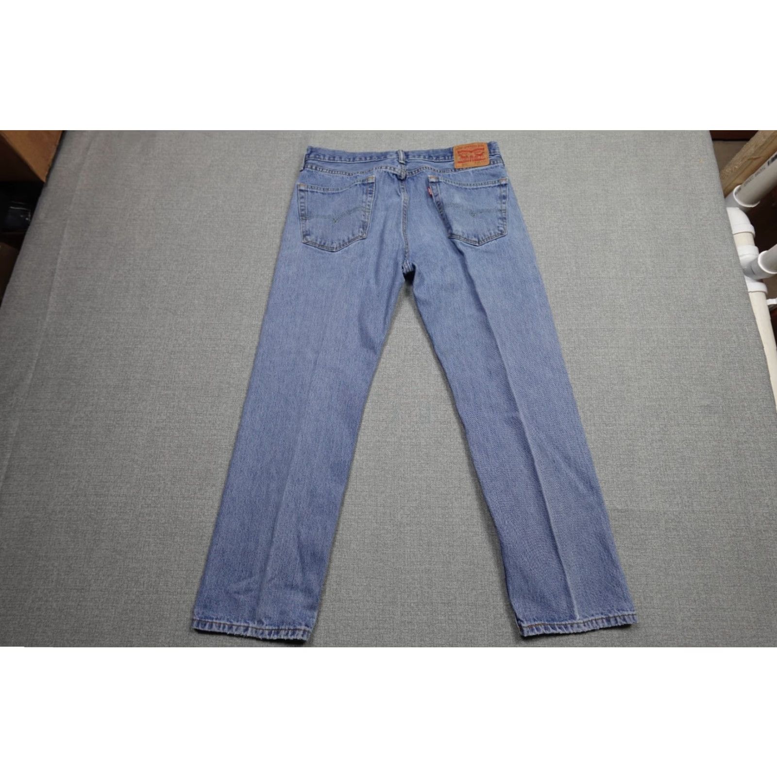 Levi's Levi's 505 Jeans Mens 36x30 Blue Regular Fit Straight Leg Light Wash 100% Cotton Size US 36 / EU 52 - 4 Thumbnail