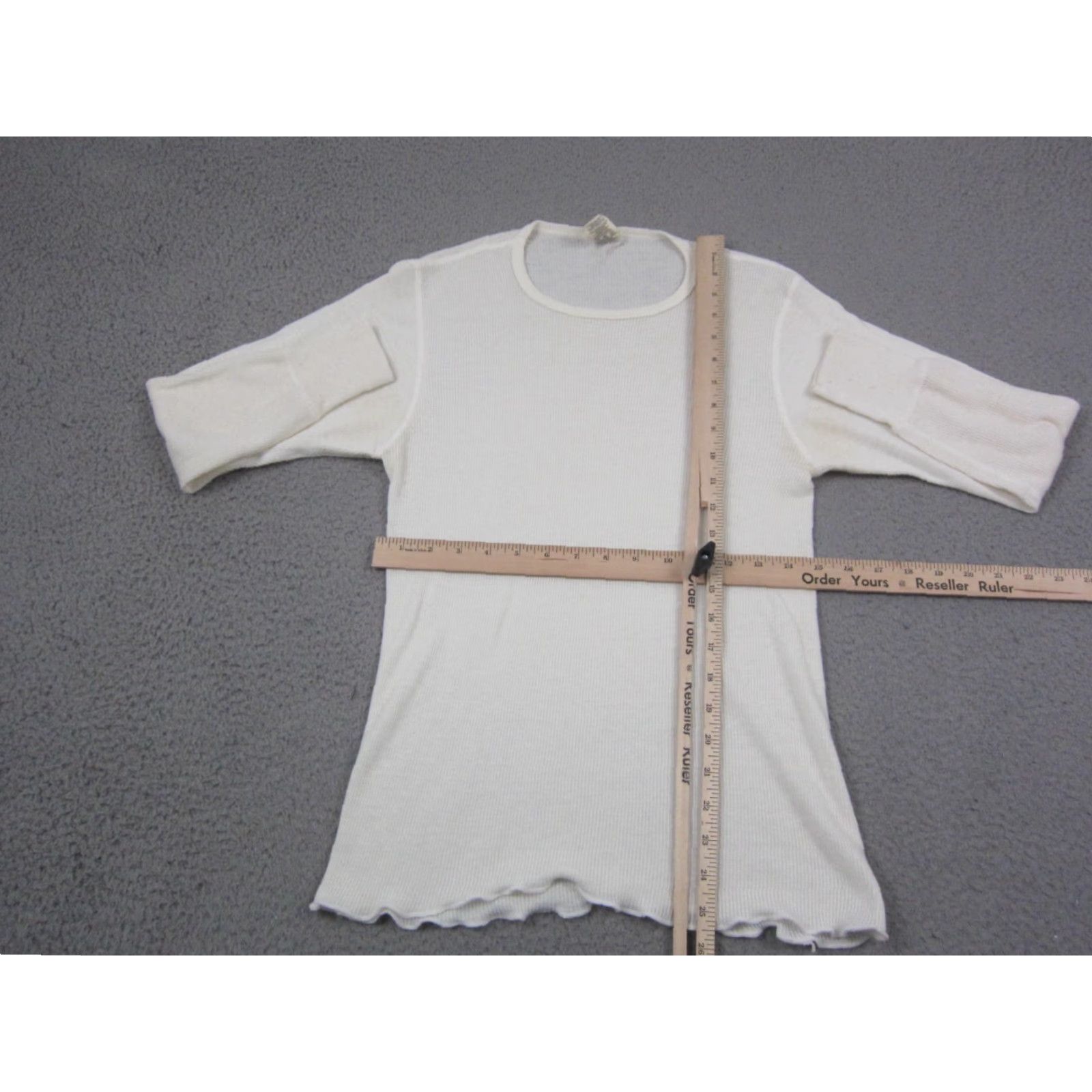 Jockey Jockey Thermal Shirt Mens M Ivory Cream Vintage 60s 70s Made in USA Crew Neck Long Sleeve Cotton Knit Shirt Size US M / EU 48-50 / 2 - 7 Thumbnail