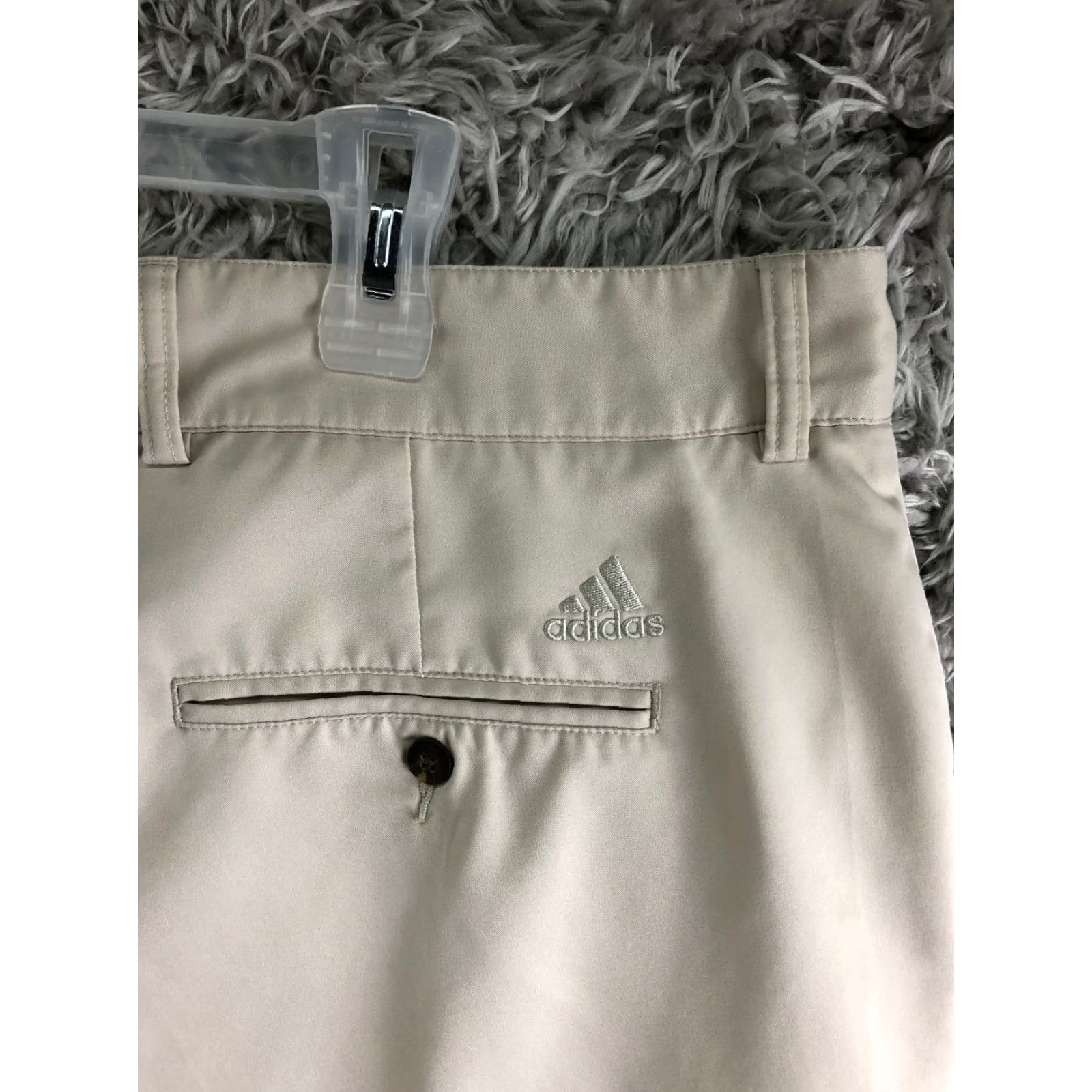 Adidas Adidas Bermuda Shorts Climalite Mens 40 Mid Rise Lightweight Beige Tan 5-Pocket Regular Size US 40 / EU 56 - 5 Thumbnail
