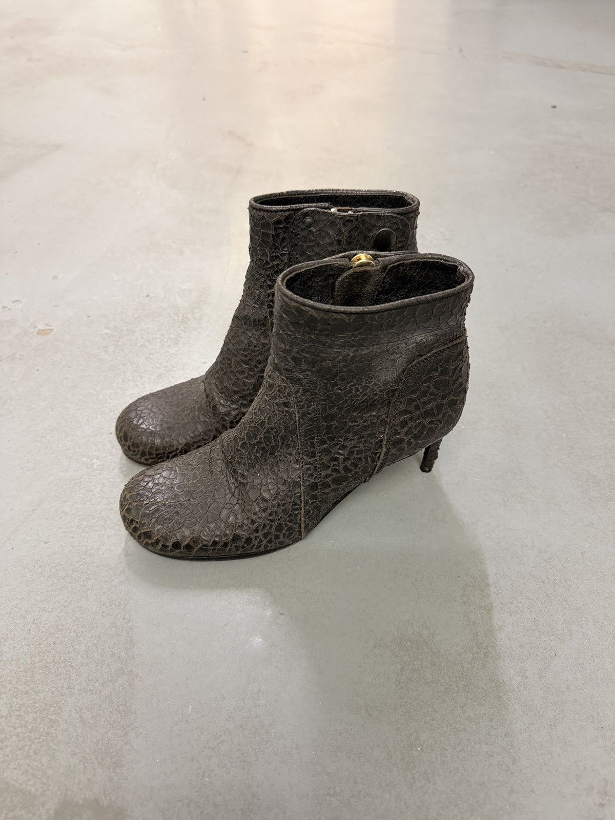 Rick Owens Rick Owens Vintage Textured Leather Heeled Ankle Boots Size US 6 / IT 36 - 1 Thumbnail