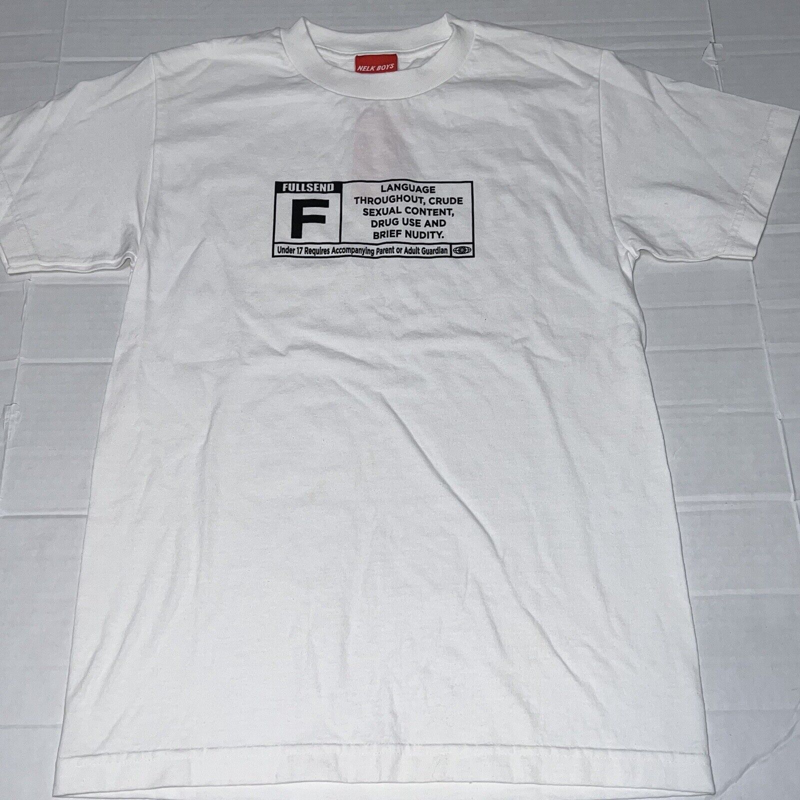 Full Send NWT Full Send Nelk Boys Rated F Shirt Men’s Size Small White Size US S / EU 44-46 / 1 - 1 Thumbnail