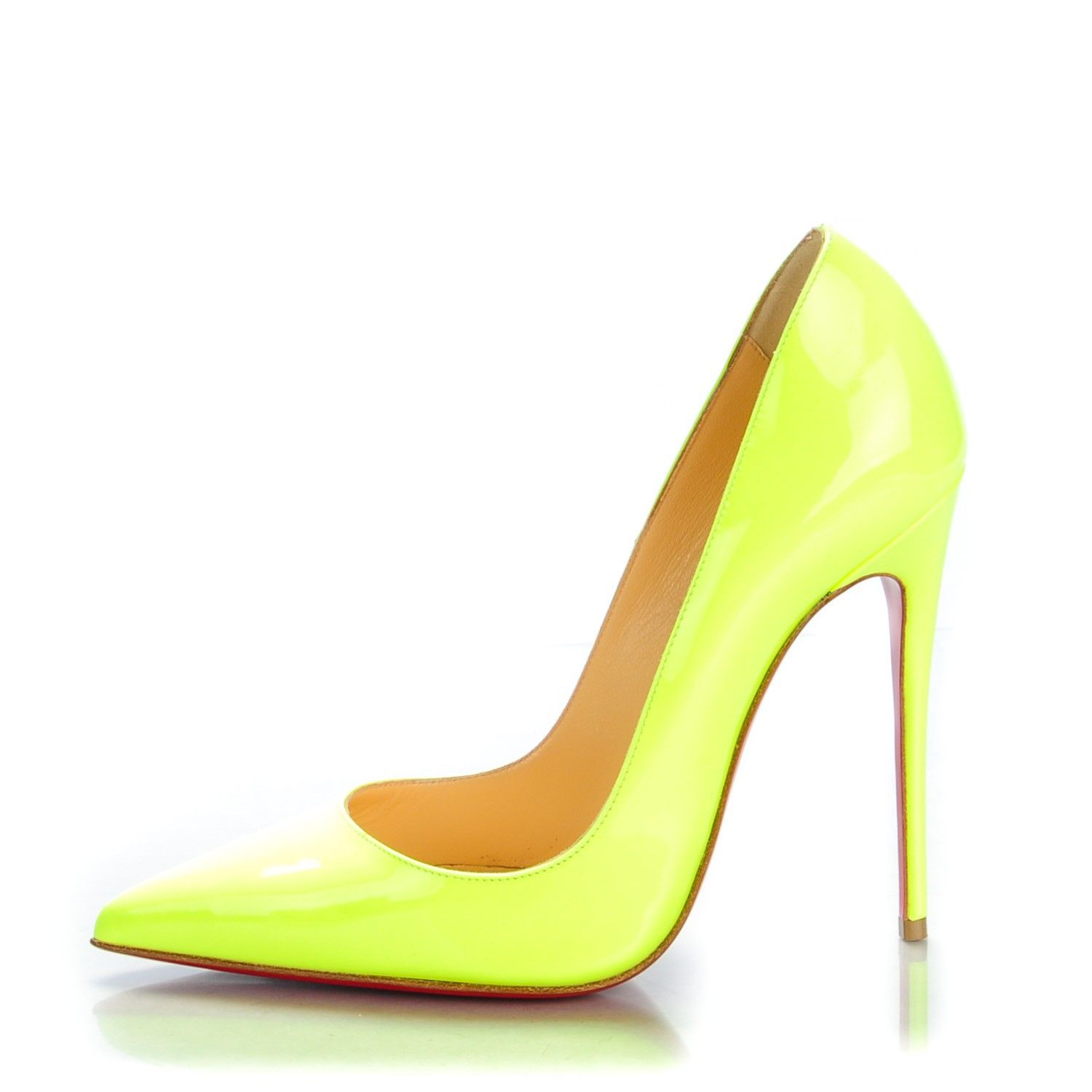 Christian Louboutin o1s1wg110924 Kate 100 Patent Pumps in Yellow Size US 9 / IT 39 - 1 Thumbnail