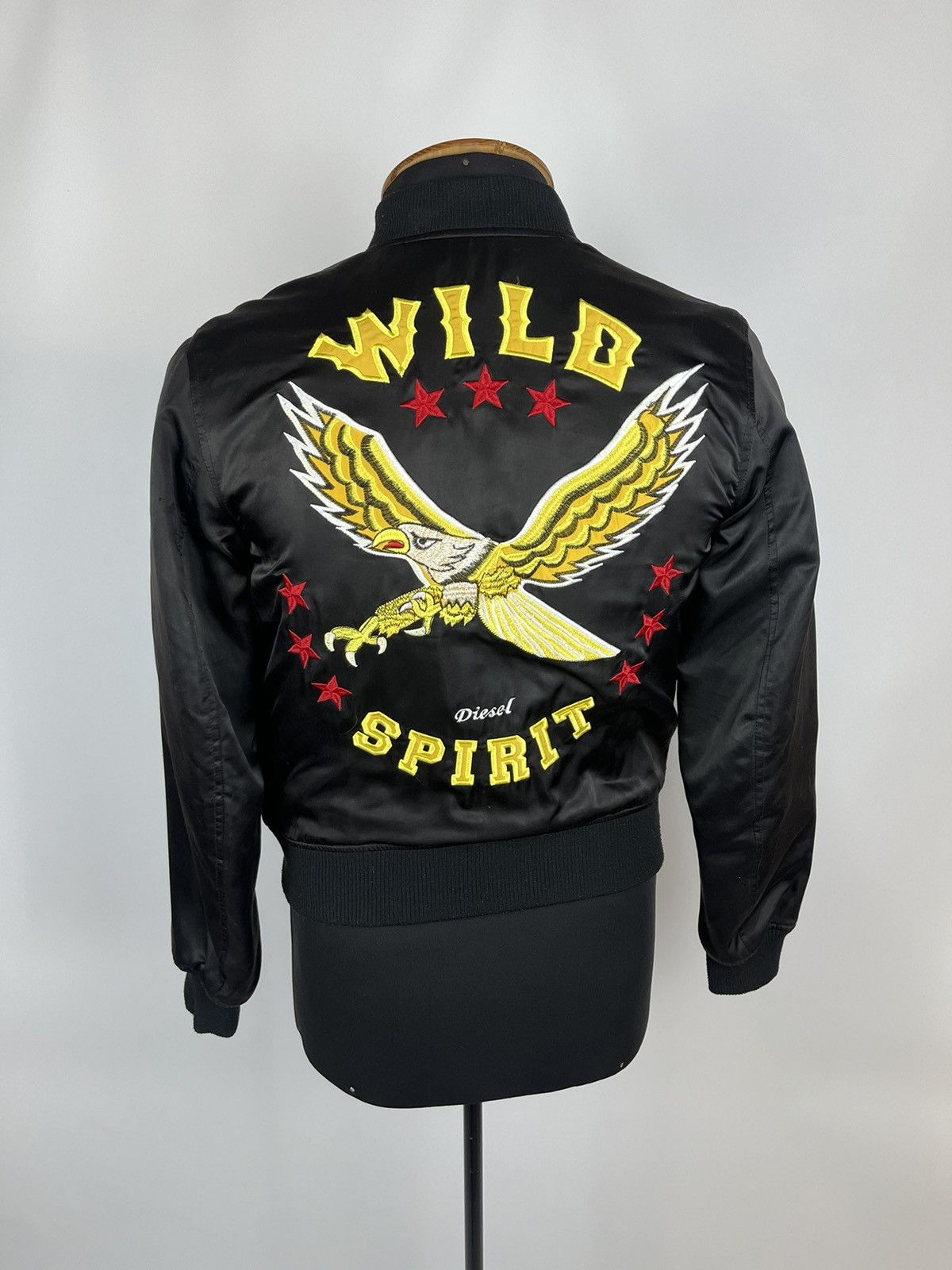 Designer × Diesel Diesel Wild Spirit Embroidered Satin Bomber Jacket Black S Size US S / EU 44-46 / 1 - 3 Thumbnail
