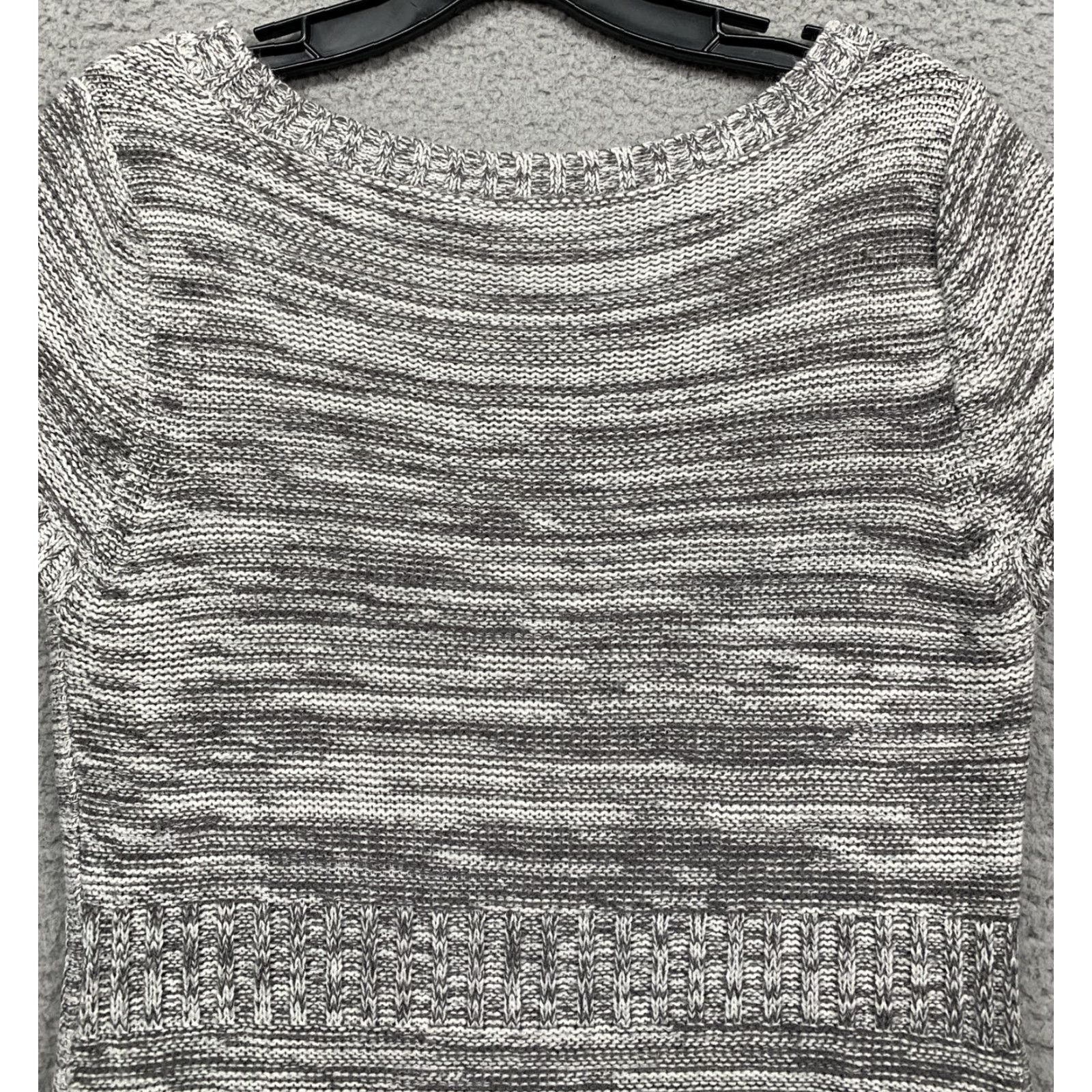 L.E.I. L.e.i. Junior Sweater Dress Short Sleeve Heather Gray 5" Split Hem Soft L Size L / US 10 / IT 46 - 7 Thumbnail