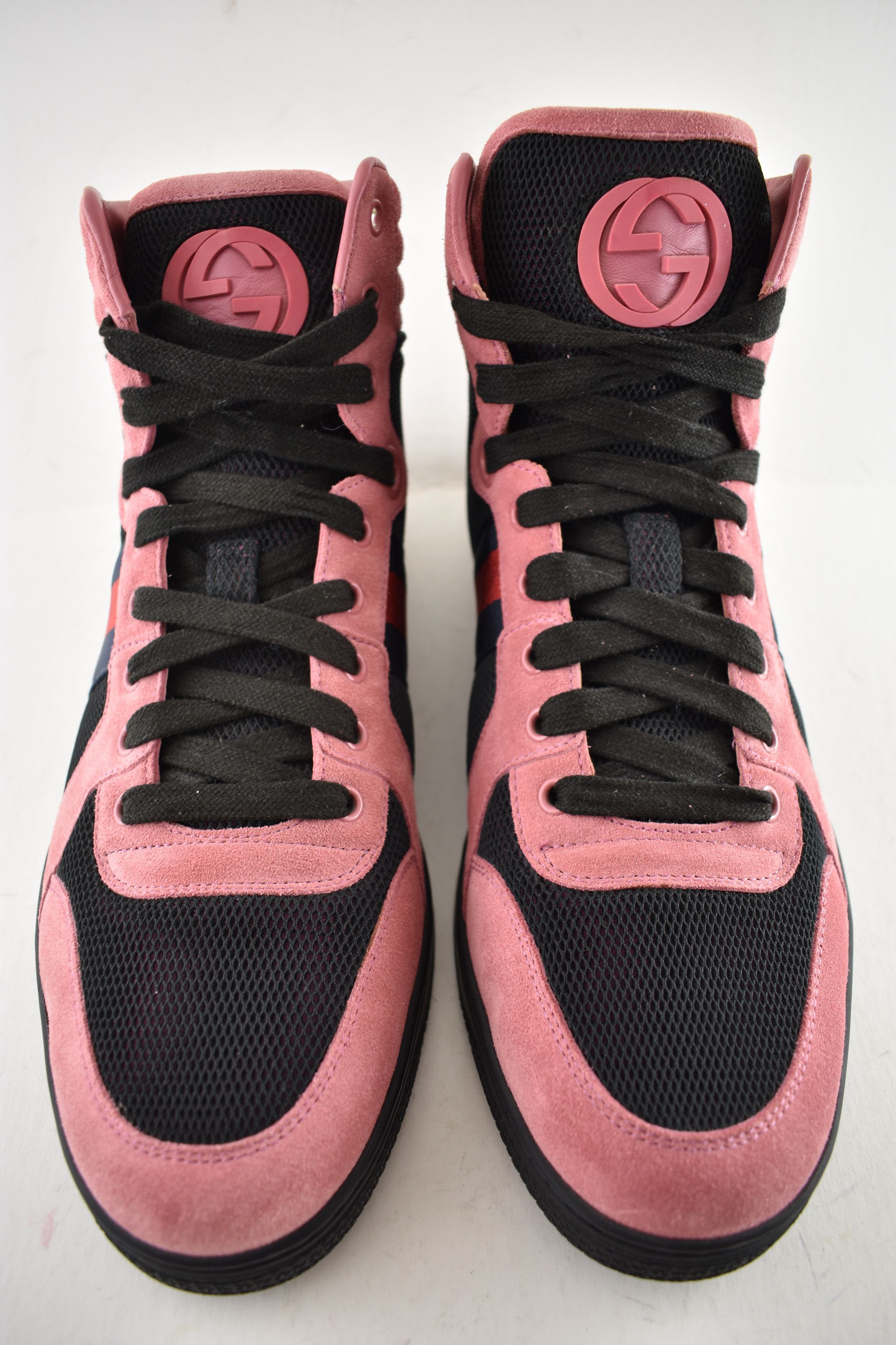 Gucci Gucci Pink Suede GG Logo Flat High Top Sneakers G 9 US 10 Size US 10 / EU 43 - 5 Thumbnail