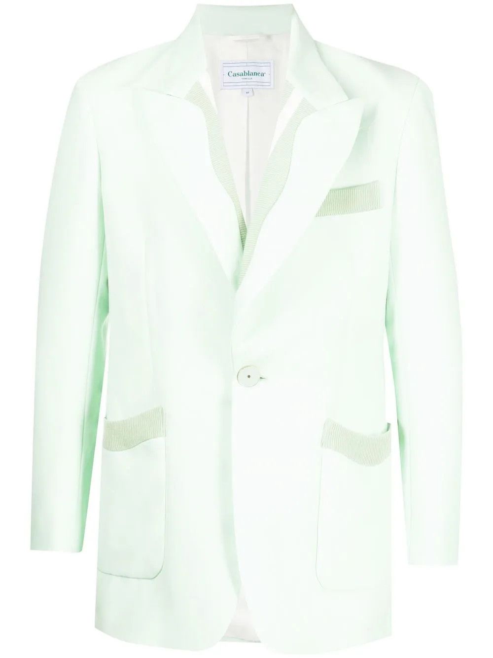 Casablanca o1mle0326 Single Breasted Rib Blazer in Mint Green Size US M / EU 48-50 / 2 - 1 Thumbnail