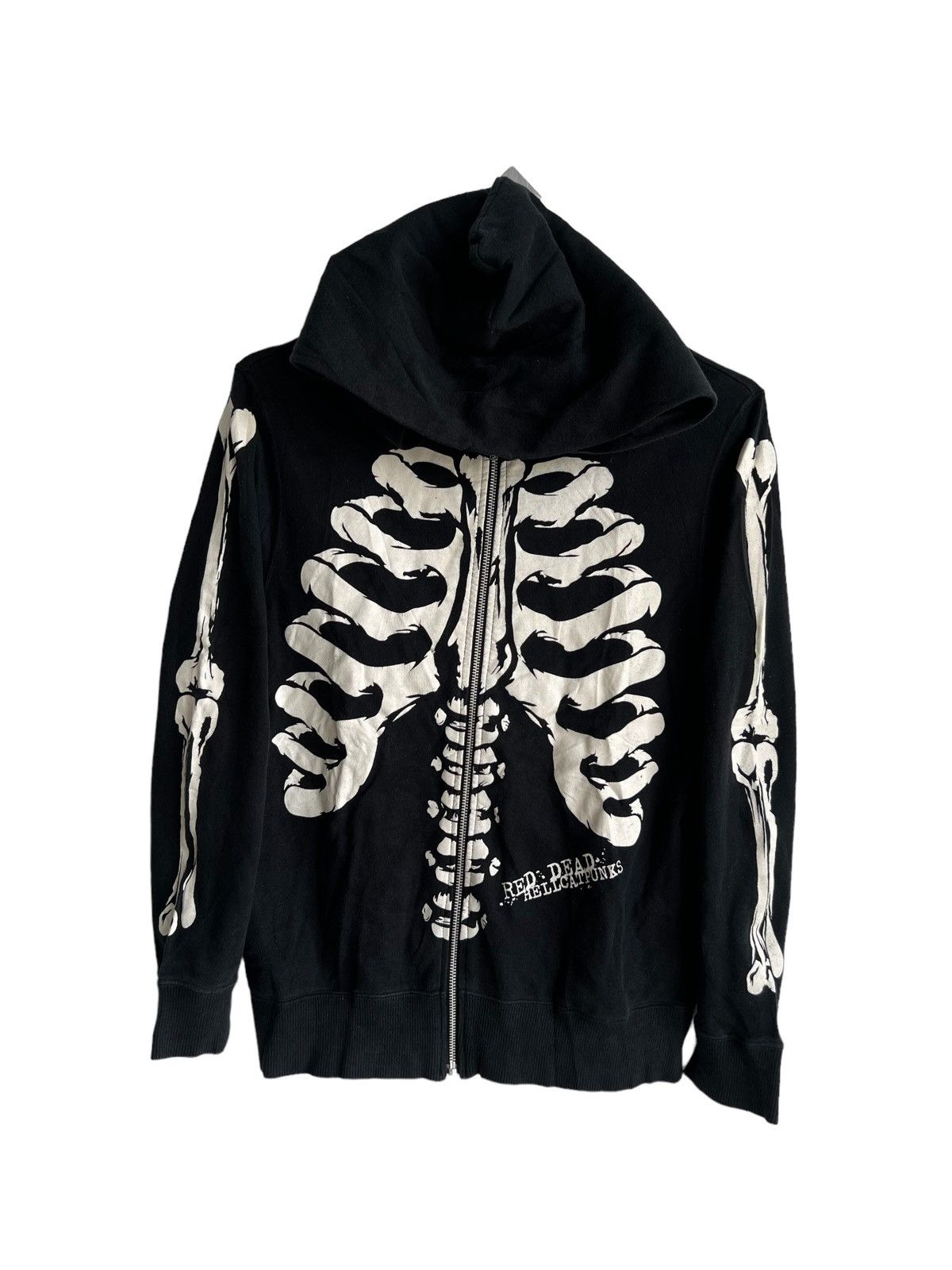 If Six Was Nine 1990s Hell Cat Punks 🇯🇵 3D Skeleton 💀 Full Zipper Hoodie Size US S / EU 44-46 / 1 - 4 Thumbnail