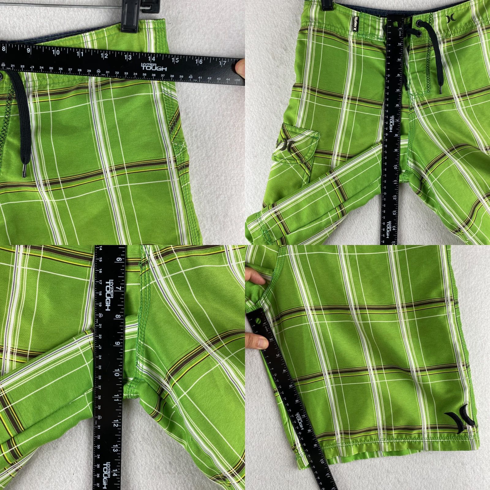 Hurley Hurley Board Shorts Mens 28 Green Plaid Surf Shorts Drawstring Swimming Fishing Size US 28 / EU 44 - 8 Thumbnail