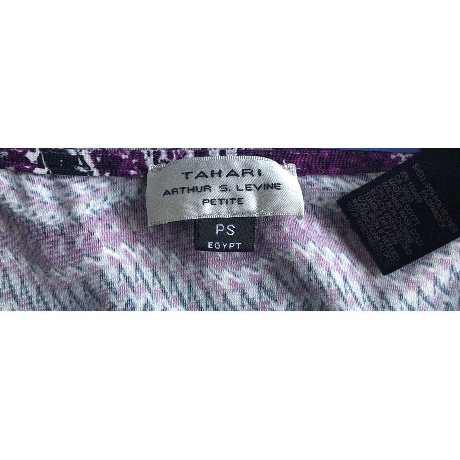 Vintage VINTAGE Tahari Blouse PS purple/gray Chevron cowl scoopneck Stretch Y2K Womens Size S / US 4 / IT 40 - 6 Thumbnail
