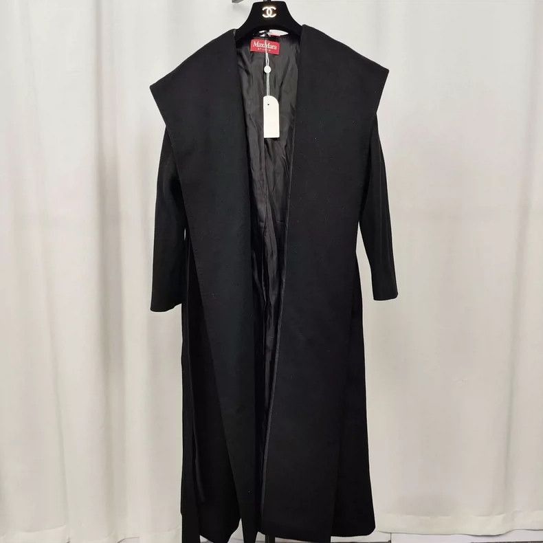 Other MaxMara Black Cashmere Coat with Belt-2508 Size US XS / EU 42 / 0 - 1 Thumbnail