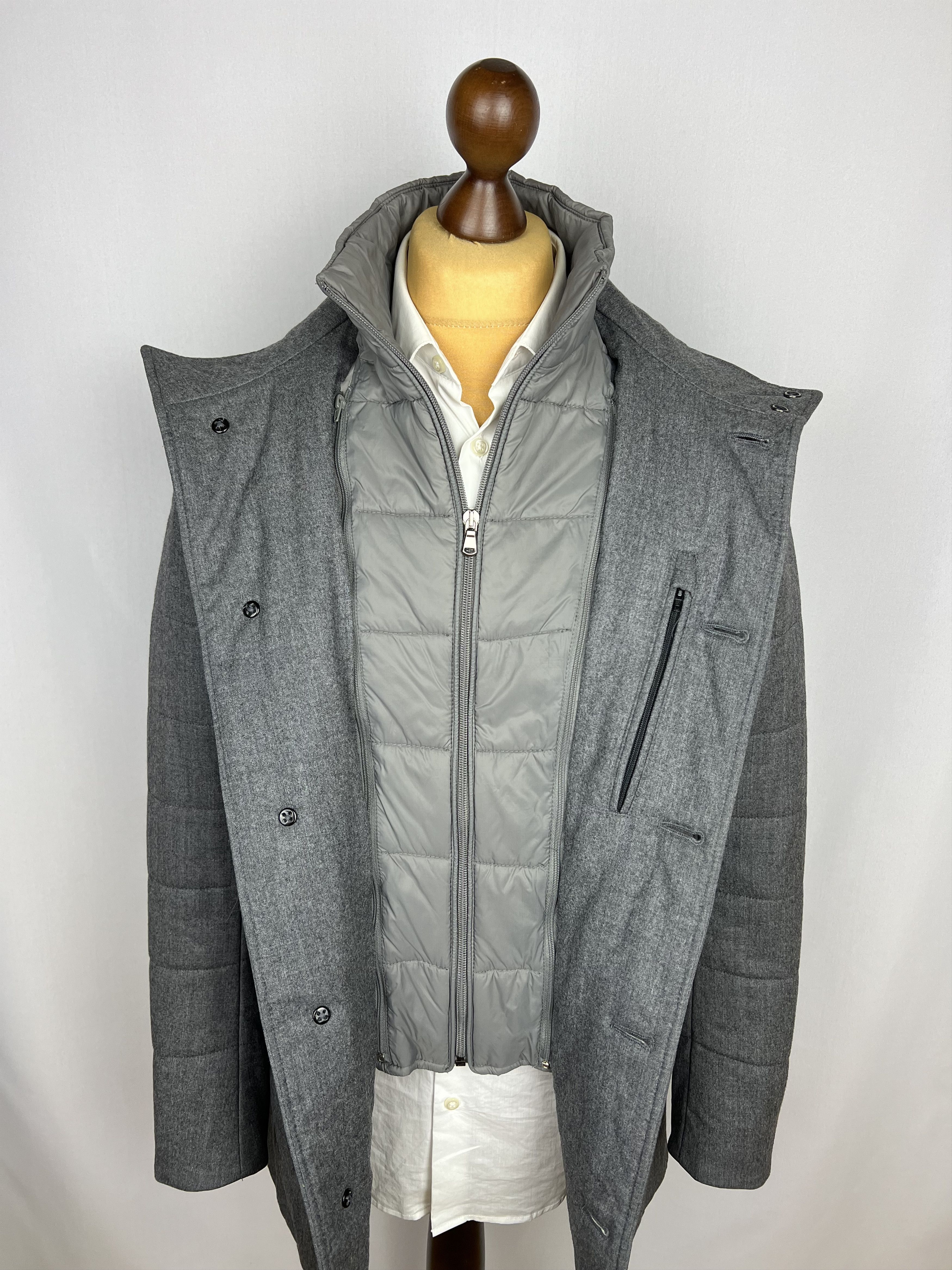Boggi Vitale Barberis Wool Single-Breasted Insulated Coat Size US M / EU 48-50 / 2 - 3 Thumbnail