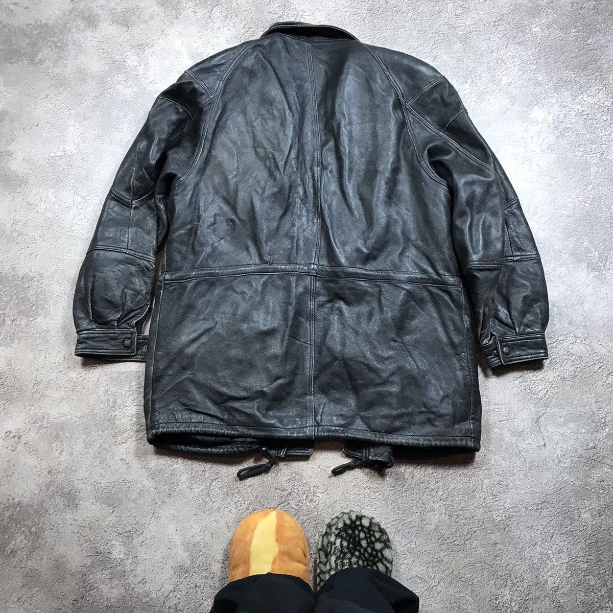 Vintage Vintage Y2K Oversized Leather Jacket Thrashed Streetwear XL Size US XL / EU 56 / 4 - 8 Thumbnail