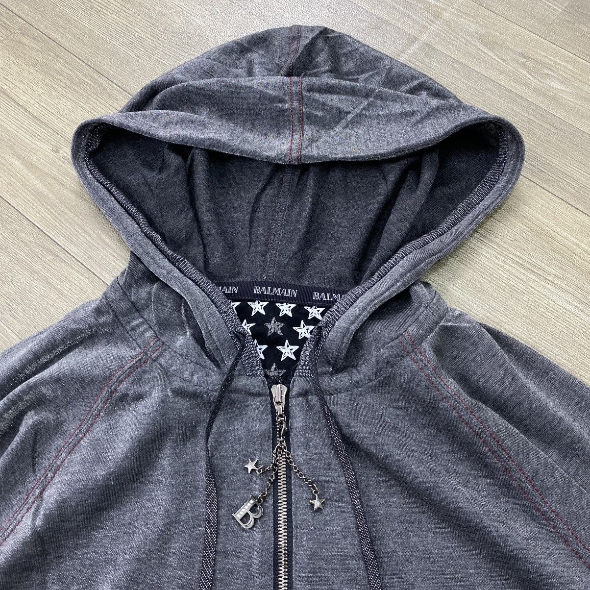 Balmain Vintage Balmain Paris Dark Gray Velour Zip-Up Hoodie Luxury Size US M / EU 48-50 / 2 - 5 Thumbnail