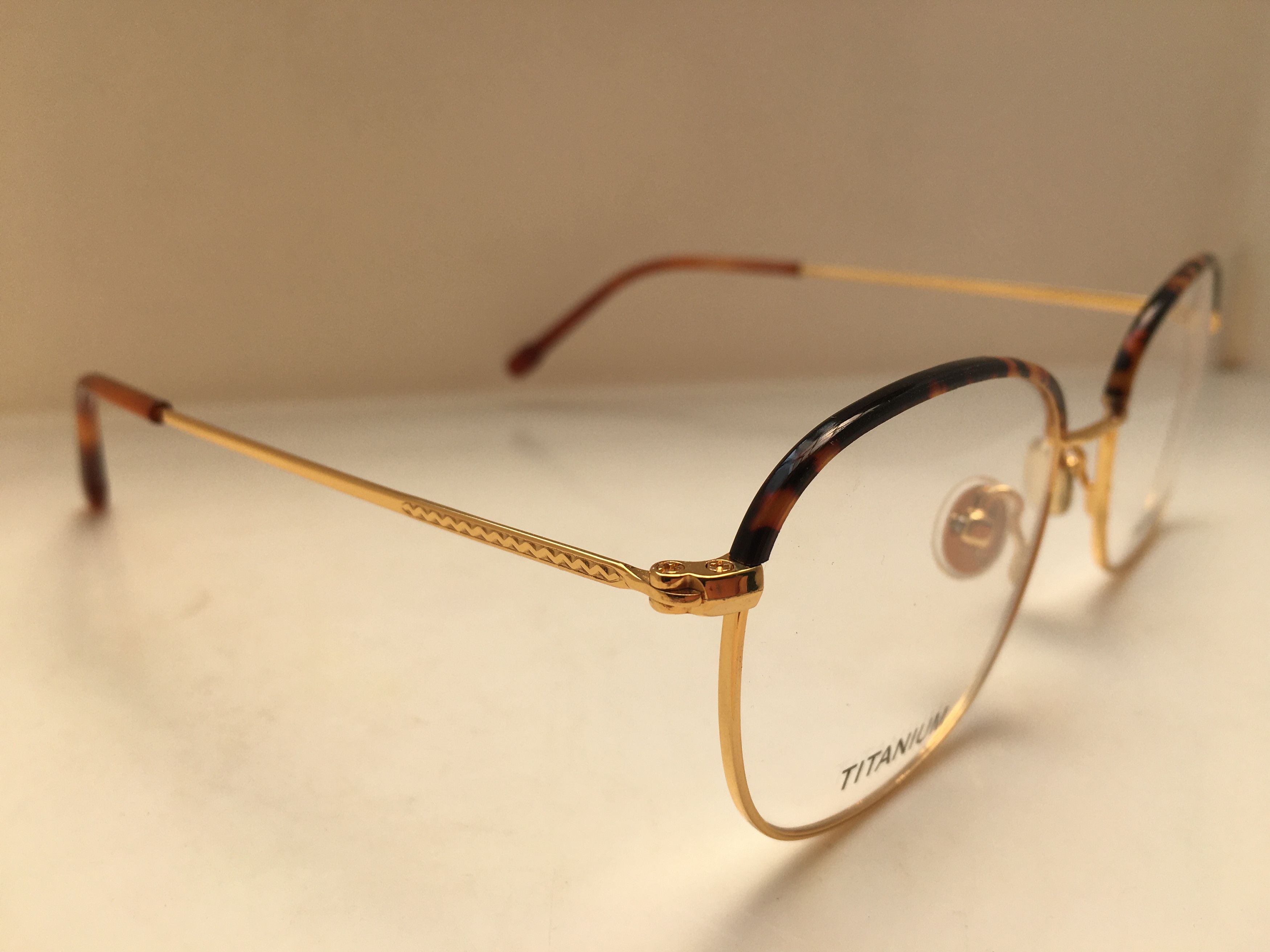 Other Gold Titanium With Tortoise Rim RX Eyeglasses Frame Size ONE SIZE - 2 Thumbnail