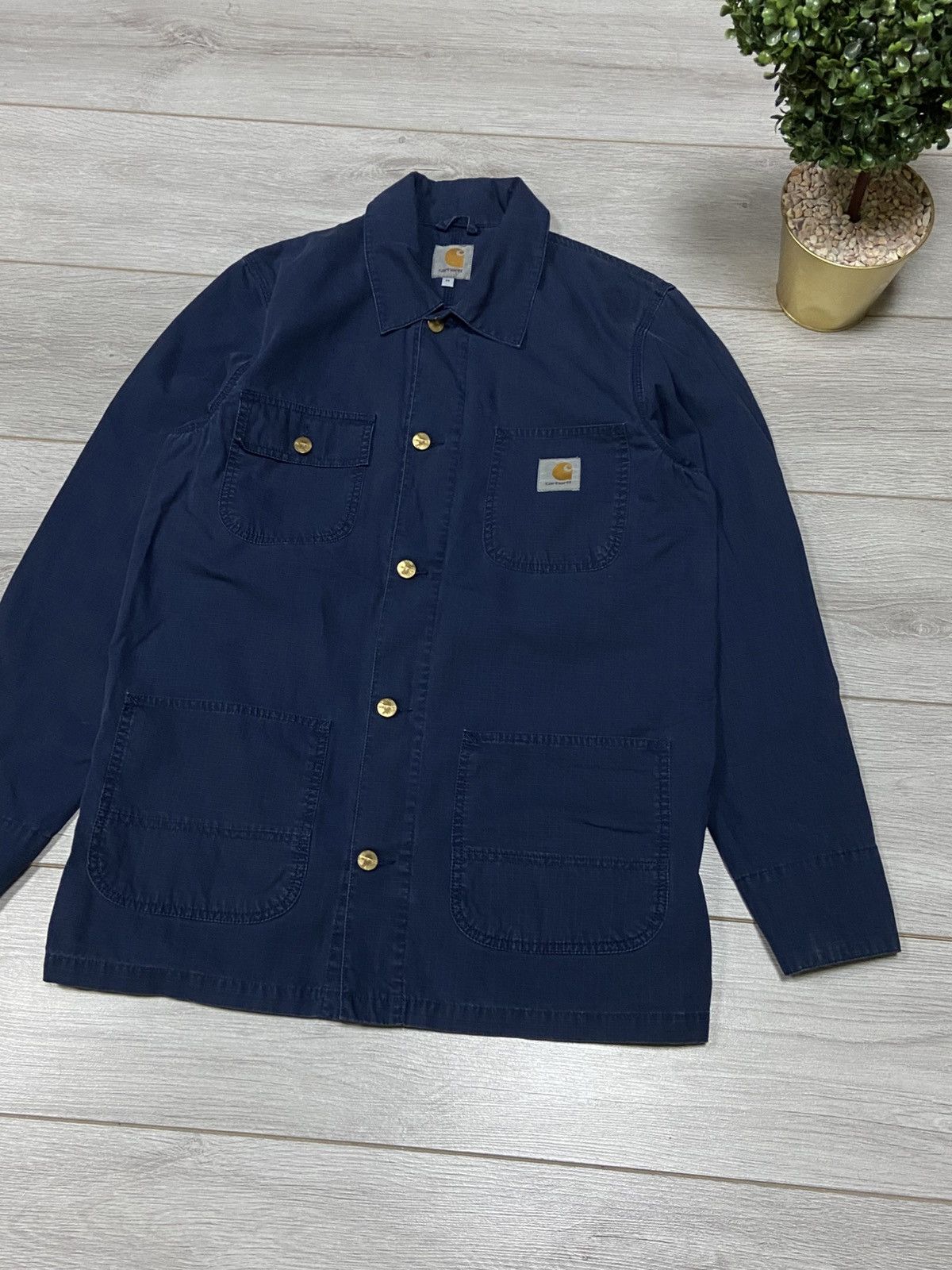 Carhartt × Carhartt Wip × Vintage Vintage Carhartt WIP Digger buttons Coat Jacket Size US M / EU 48-50 / 2 - 2 Thumbnail