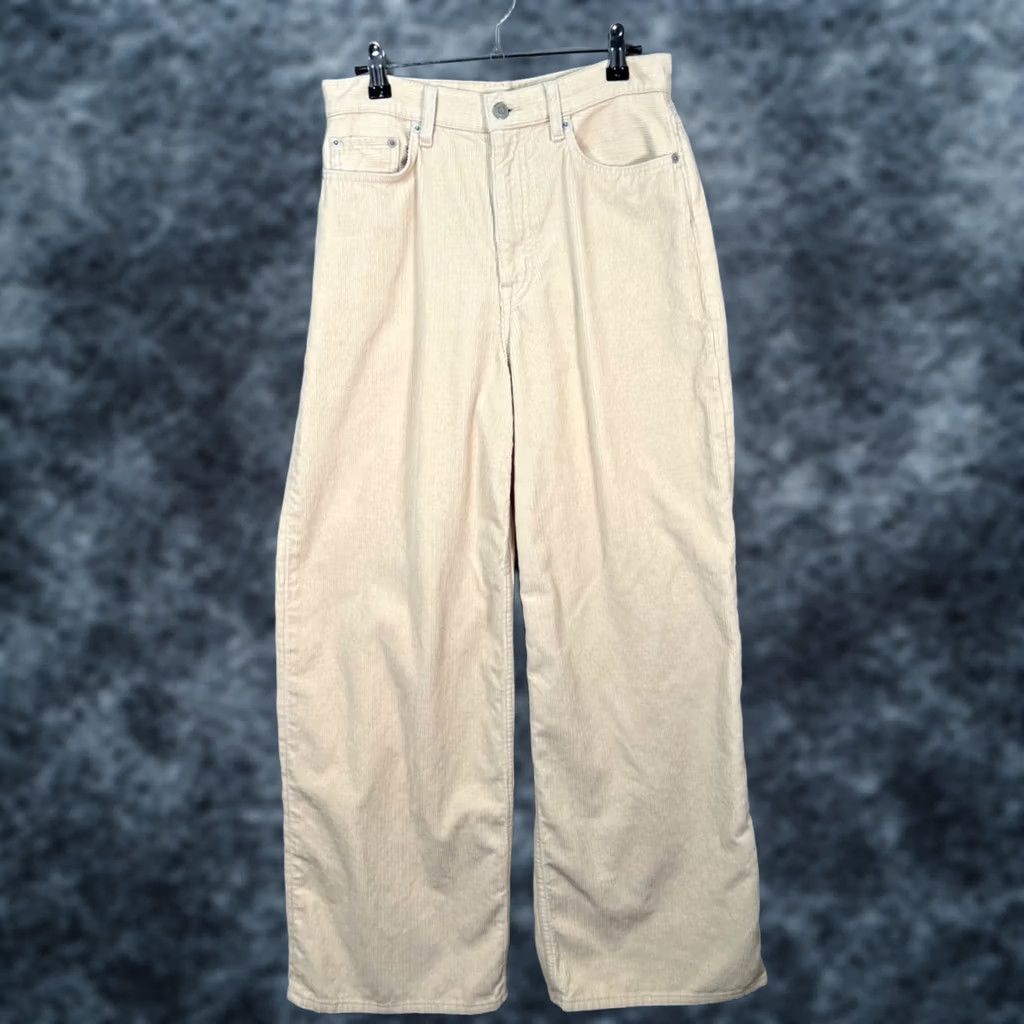 Cos COS Womens Pants Beige Corduroy 100% Cotton Wide-Leg 28 Regular Inseam 30 Vintage: No Size 28" / US 6 / IT 42 - 1 Thumbnail
