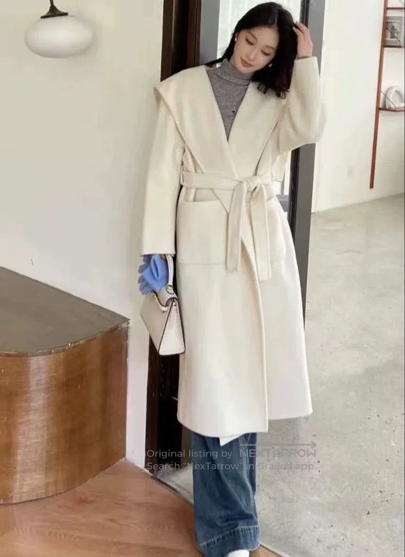 Max Mara Max Mara Cream White Double-faced Cashmere Coat Size XS / US 0-2 / IT 36-38 - 9 Thumbnail