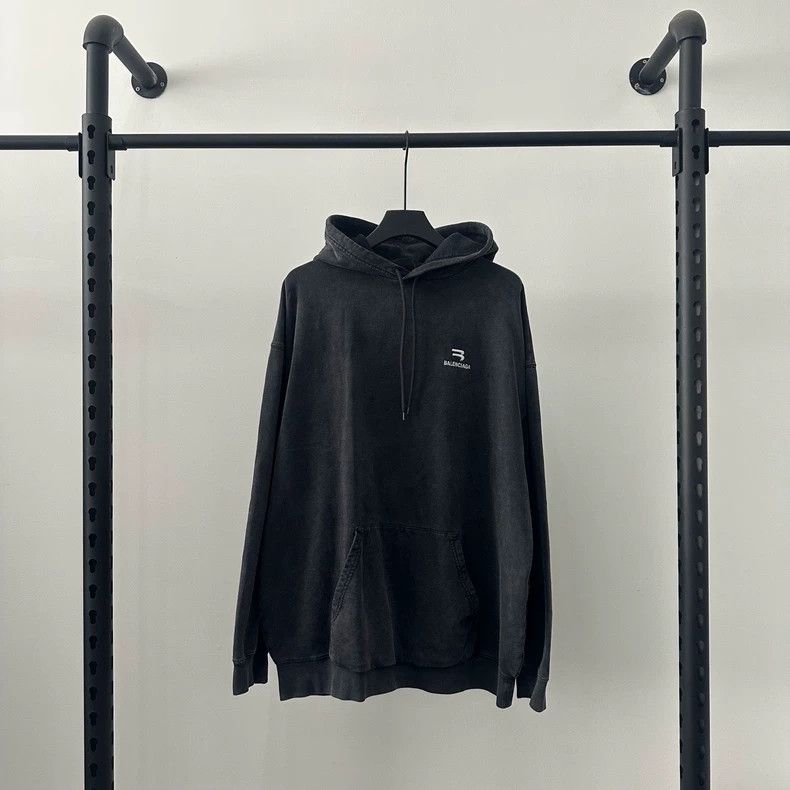 Balenciaga Balenciaga FW21 Sporty B Embroidered logo Washed Worn Hoodi Size US XS / EU 42 / 0 - 1 Thumbnail