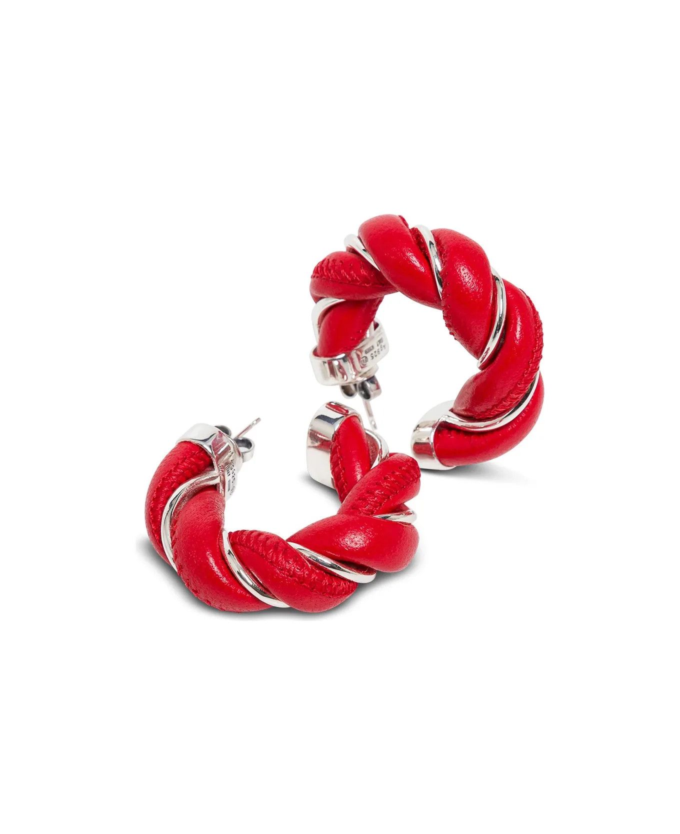 Bottega Veneta o1s1rm1025 Size: OS / Hoop Earrings in Red Size ONE SIZE - 3 Thumbnail