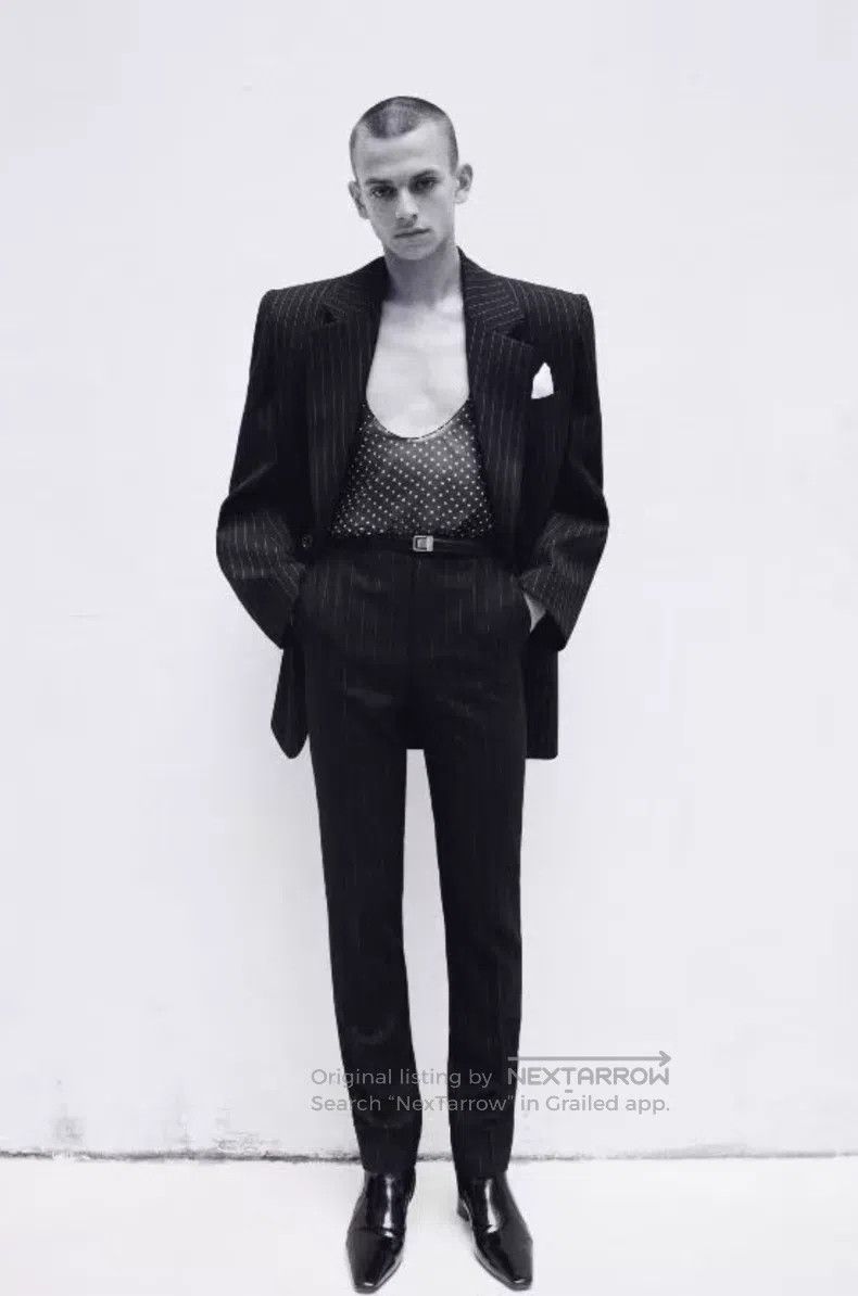 Saint Laurent Paris Saint Laurent Paris Striped Wool Trousers Size US 30 / EU 46 - 3 Thumbnail
