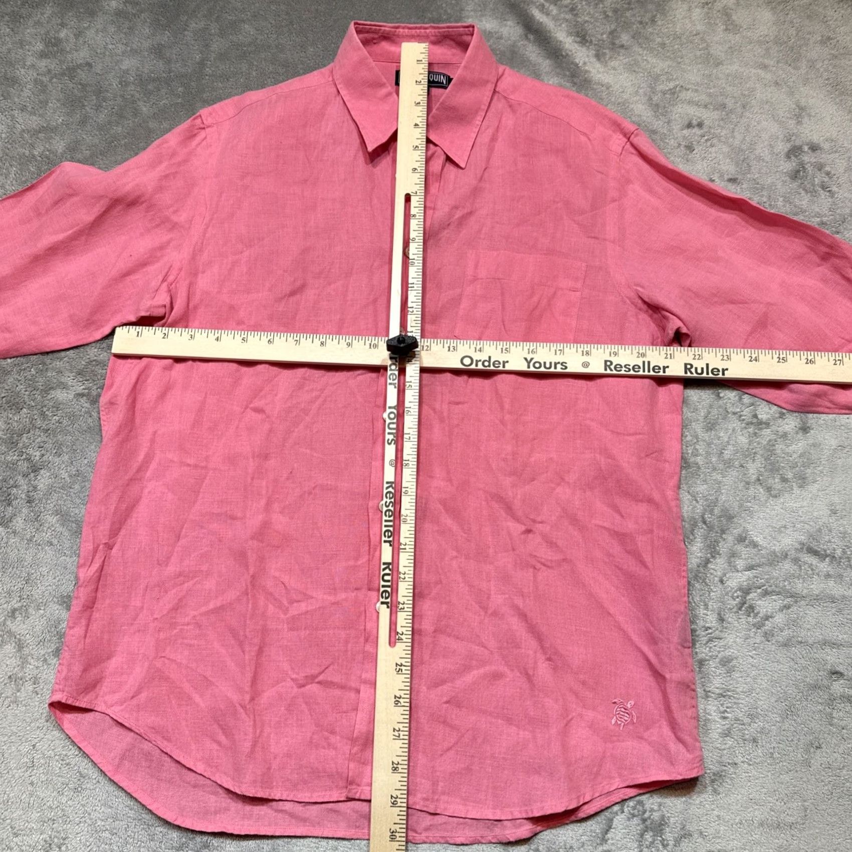 Vilebrequin Vilebrequin Shirt Men's L Pink Linen Button Front Turtle Logo Pocket L/S euc Size US L / EU 52-54 / 3 - 4 Thumbnail