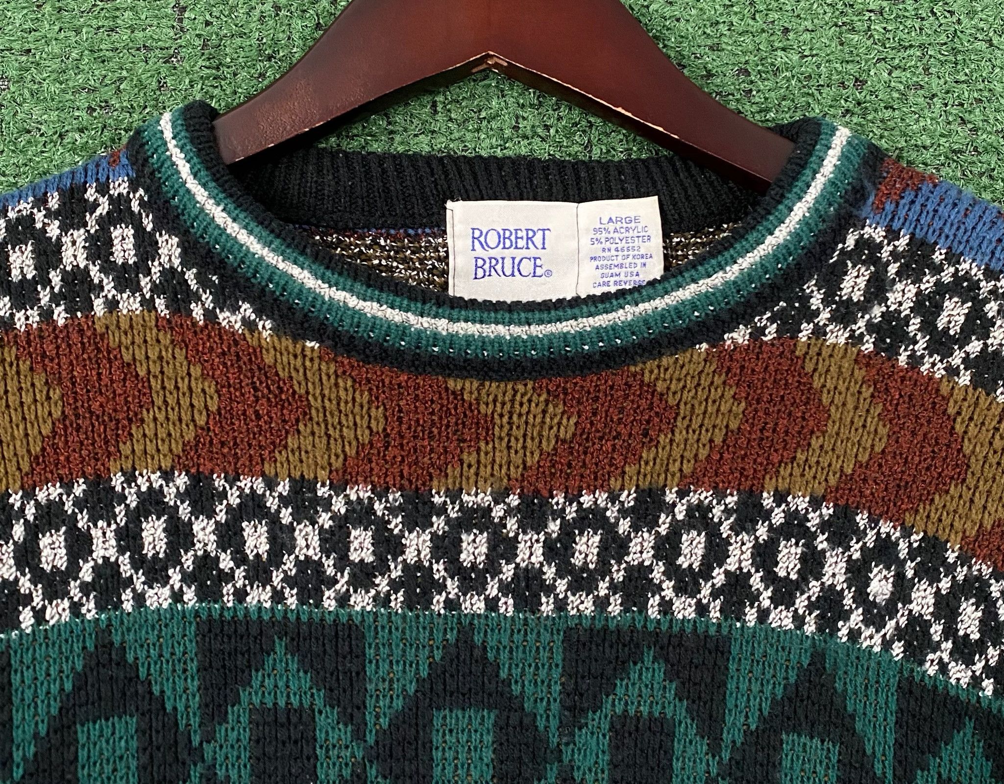 Robert Bruce 90’s Robert Bruce Colorful Geometric Patterned Sweater Large Size US L / EU 52-54 / 3 - 2 Thumbnail