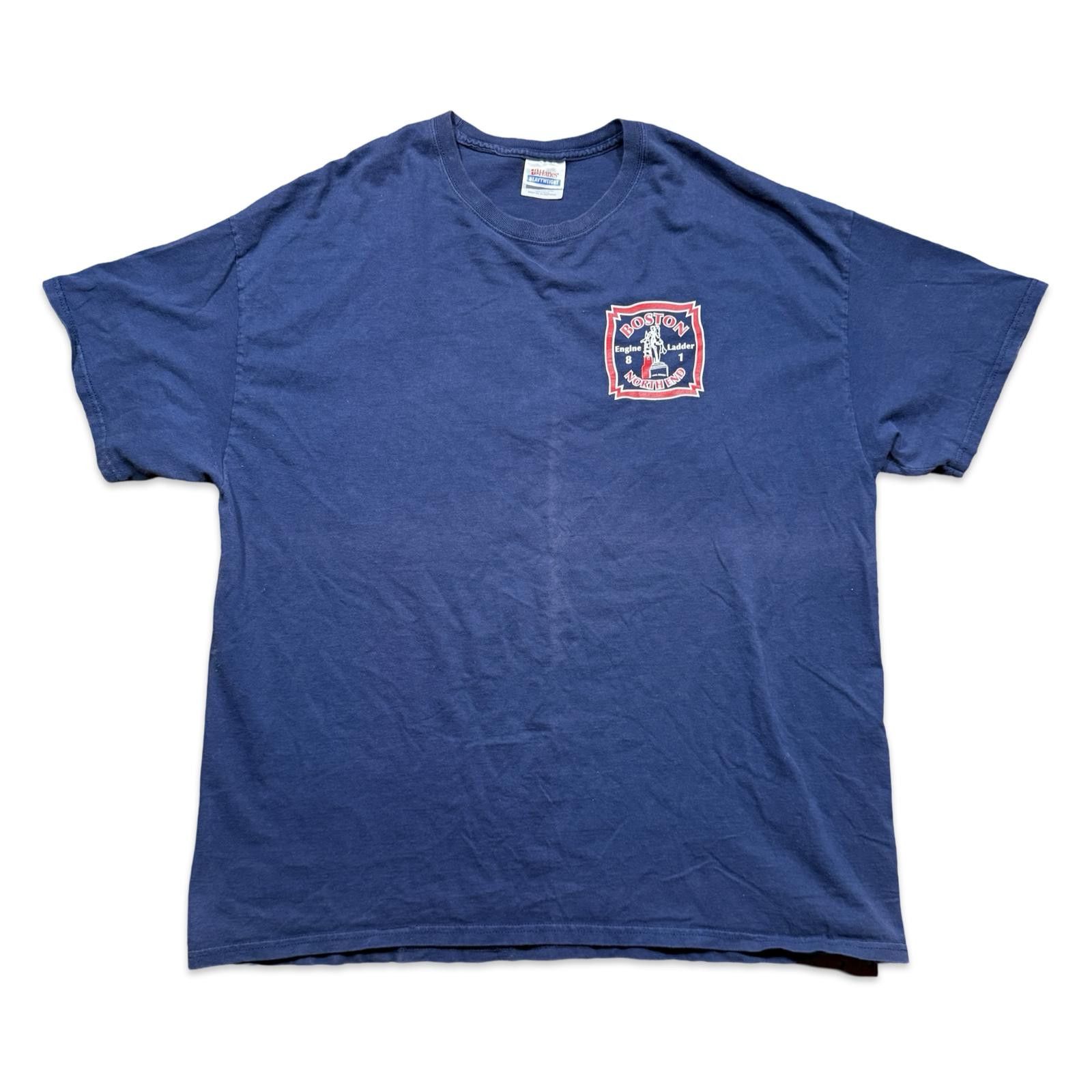 Hanes Boston North End Firefighter Y2K Graphic Tee Size US XXL / EU 58 / 5 - 2 Thumbnail