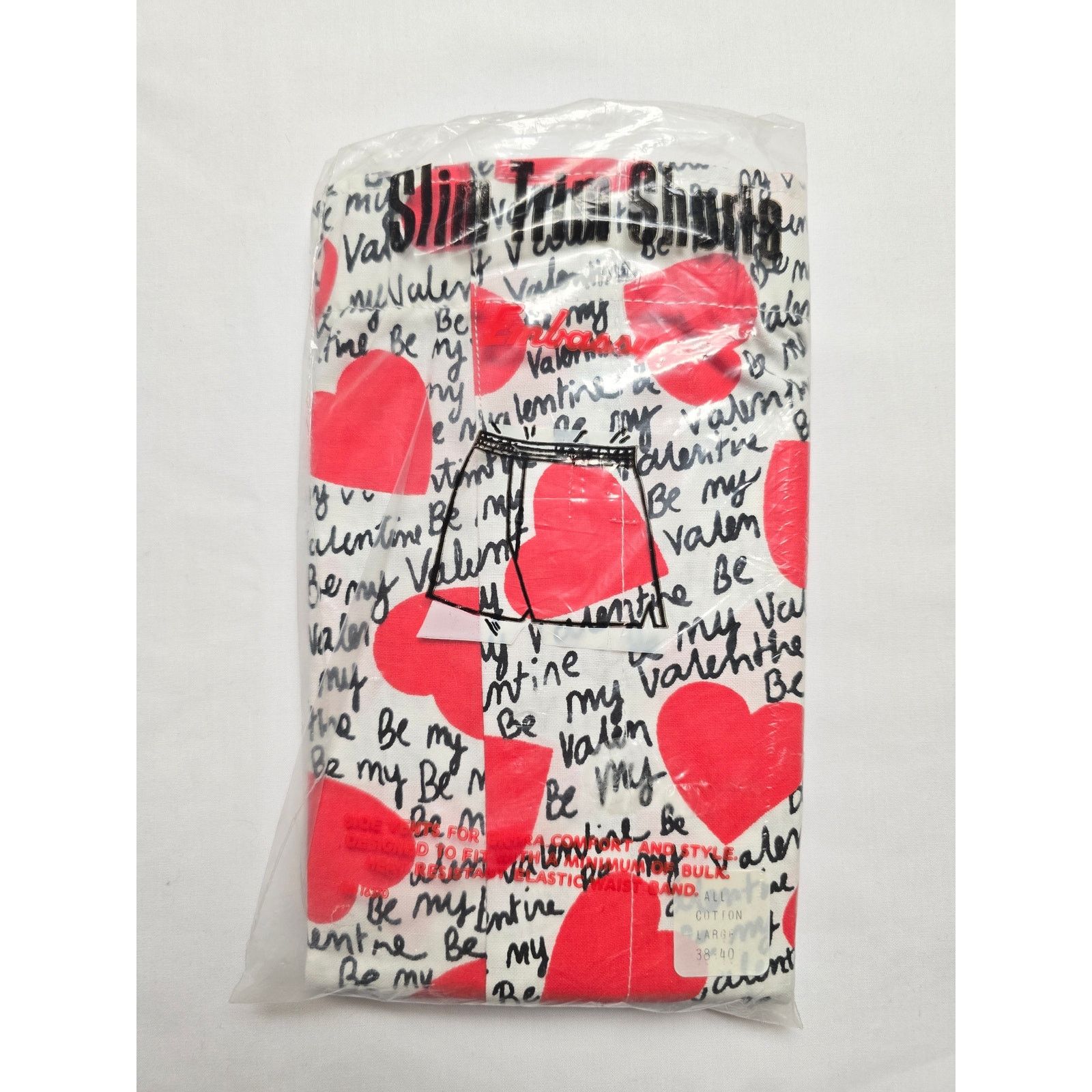 Vintage Vintgae Be My Valintine Boxers L Valintines Day Novilty 90s Size 40 - 1 Thumbnail