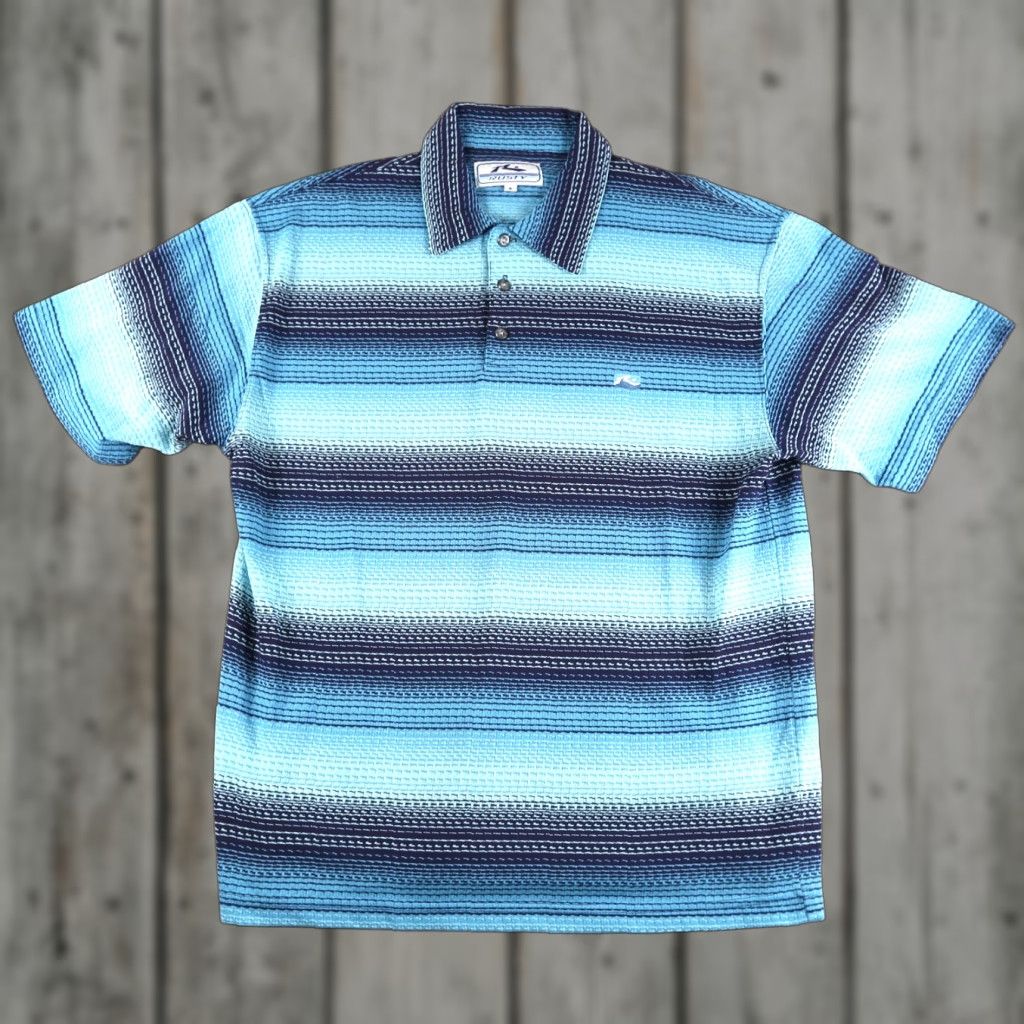 Rusty VINTAGE Rusty Polo Shirt Striped Surf Blue Mens L Shirt 90s Grunge Made USA Polo Shirt Men's L Blue Size US L / EU 52-54 / 3 - 1 Thumbnail
