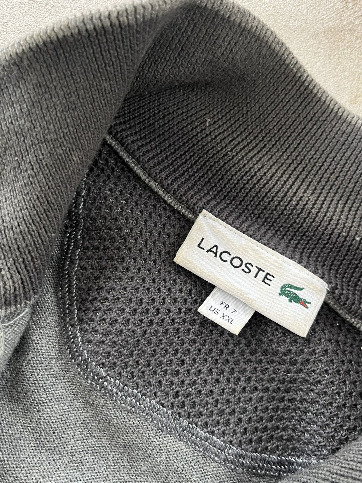 Lacoste Vintage Lacoste Grey Wool 1/3 Zip Sweater Minimalistic Y2K Size US XXL / EU 58 / 5 - 10 Thumbnail