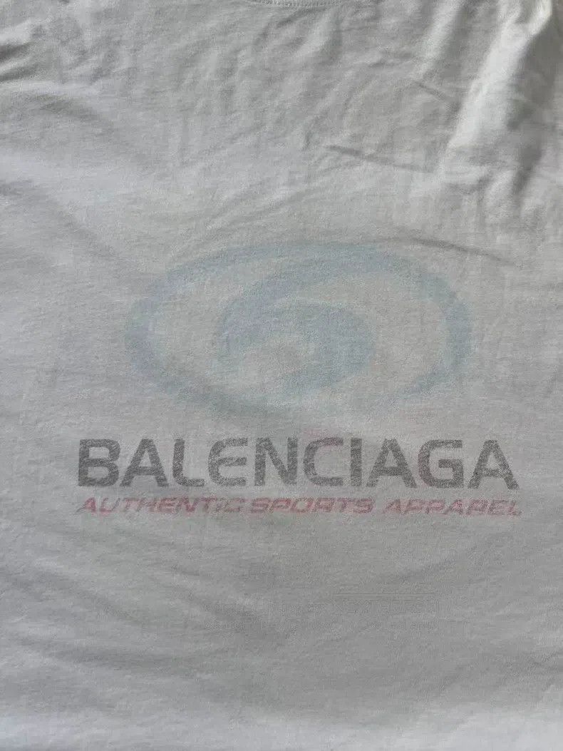 Balenciaga Balenciaga Distressed Blue Logo Letter Pattern Print Crewn Size US M / EU 48-50 / 2 - 3 Thumbnail
